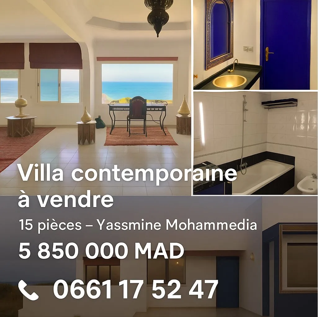 Villa contemporaine face mer – Yassmine Mohammedia - المحمدية