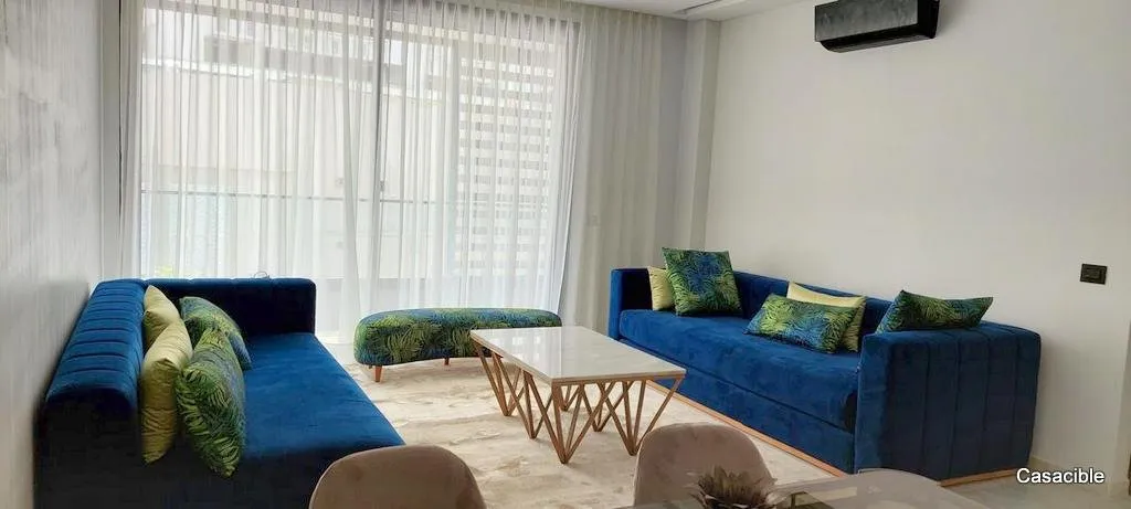 Casa Finance City: Location appartement meublé 2 chambres, terrasse. - الدار البيضاء