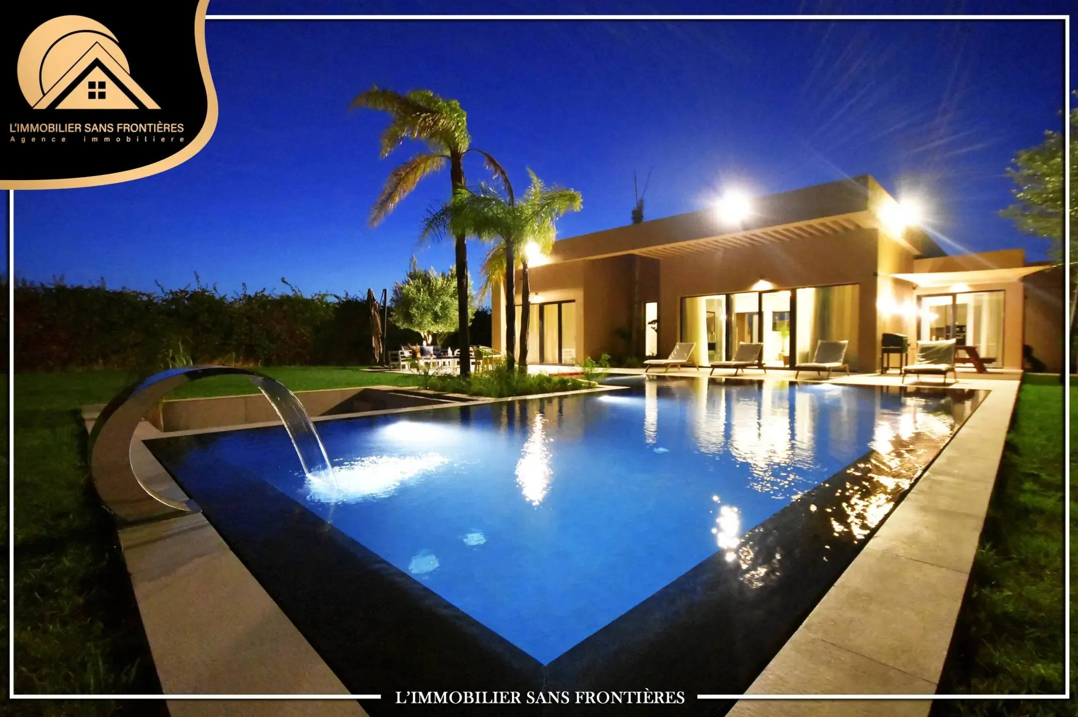 Villa meublée Melkia de plain-pied à vendre Route d’Ouarzazate – 3 chambres, piscine privée, jardin et hammam beldi - مراكش