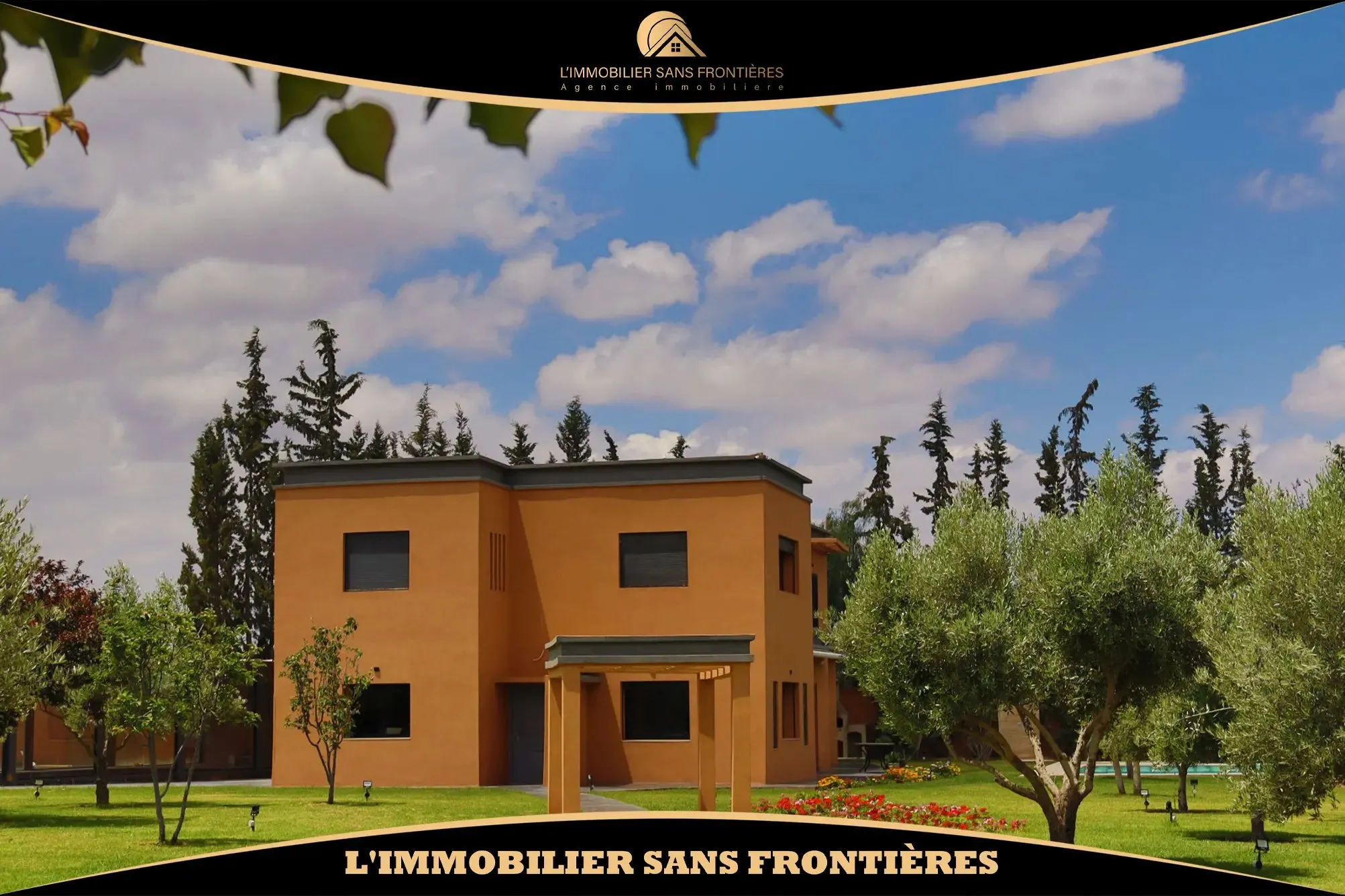 Villa meublée à vendre Route de l’Ourika – Terrain de 6 500 m², 4 chambres, 2 piscines et vaste jardin - مراكش