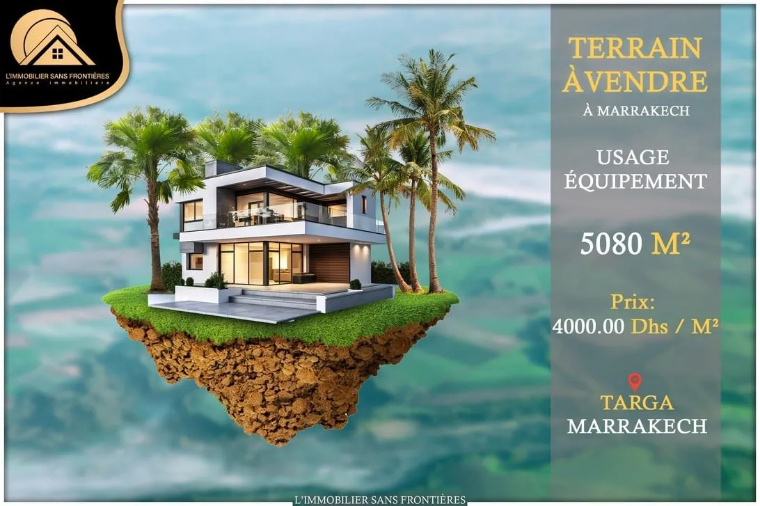 Terrain à vendre à Targa, Marrakech — Usage Équipement — 5080 m² - مراكش