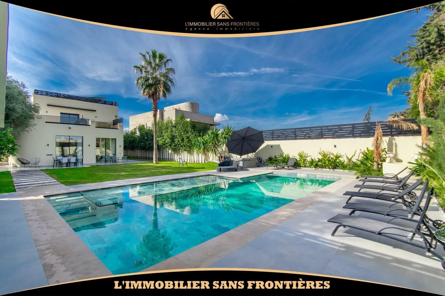 Villa meublée à vendre – Deux piscines chauffées – Targa, Marrakech - مراكش