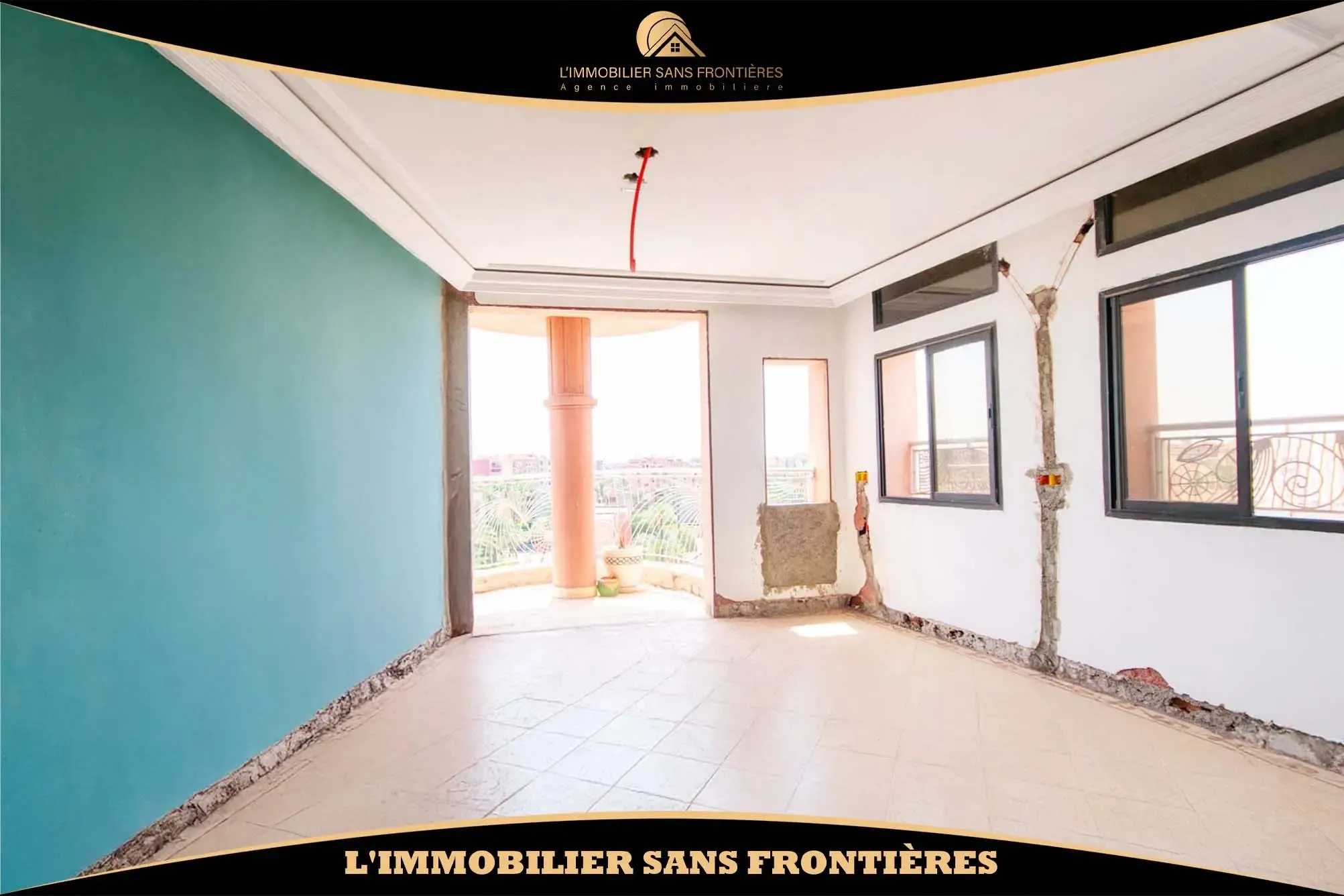 Appartement semi-fini de 186 m² à Semlalia – 3 chambres, grande terrasse, ascenseur et parking extérieur - مراكش