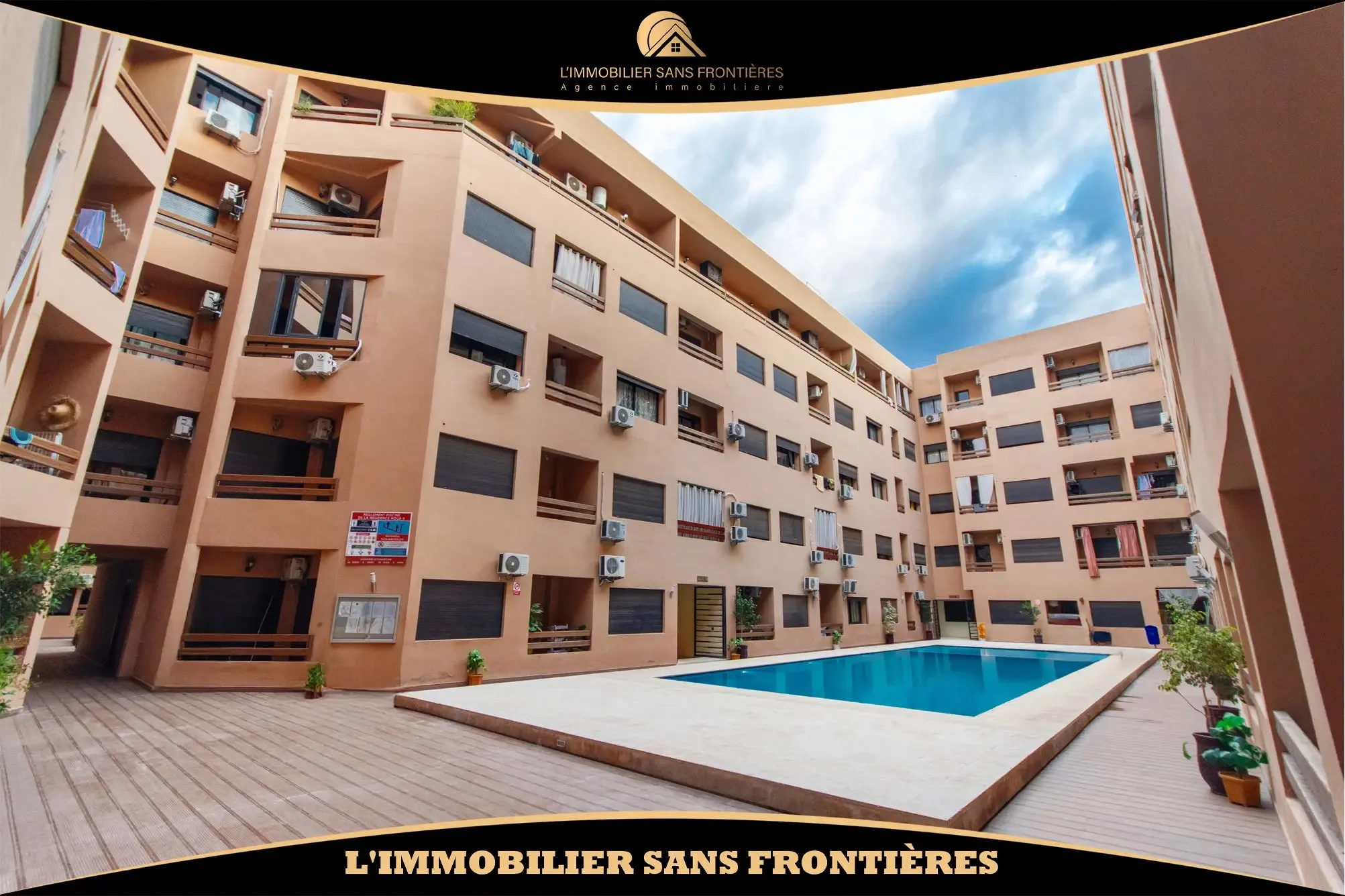 Appartement meublé de 48 m² à Guéliz – 1 chambre, vue piscine et parking titré en sous-sol - مراكش