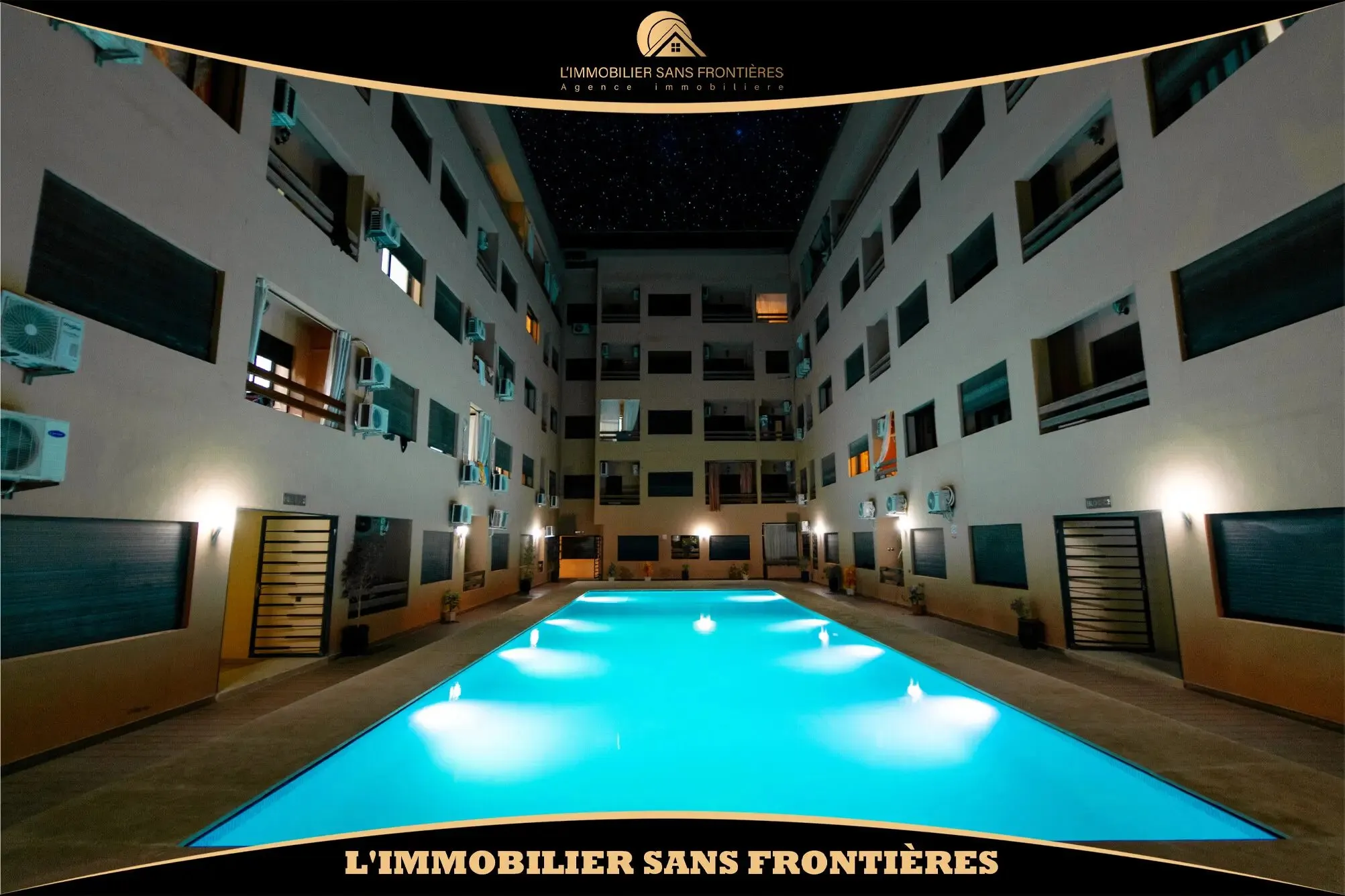 Appartement meublé de 55 m² – 1 chambre, terrasse, vue piscine et parking titré en sous-sol - مراكش