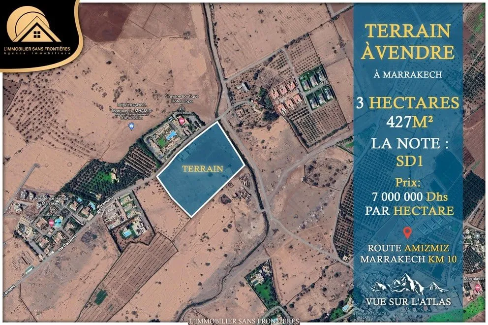 Terrain à vendre — SD1 – Route Amizmiz km 10, Marrakech - مراكش