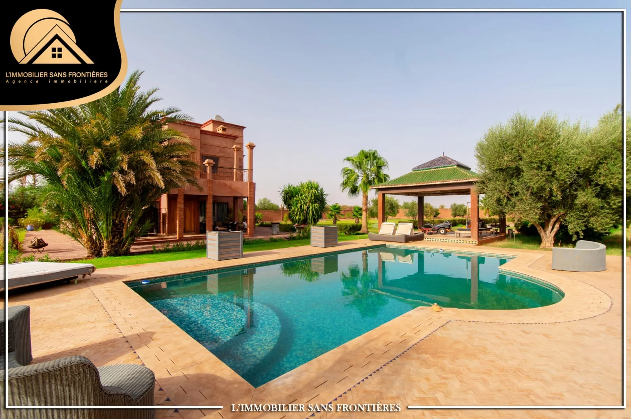 Villa vide à vendre – 1 ha 3 000 m² – Piscine privée, Route de Fès, Marrakech - مراكش