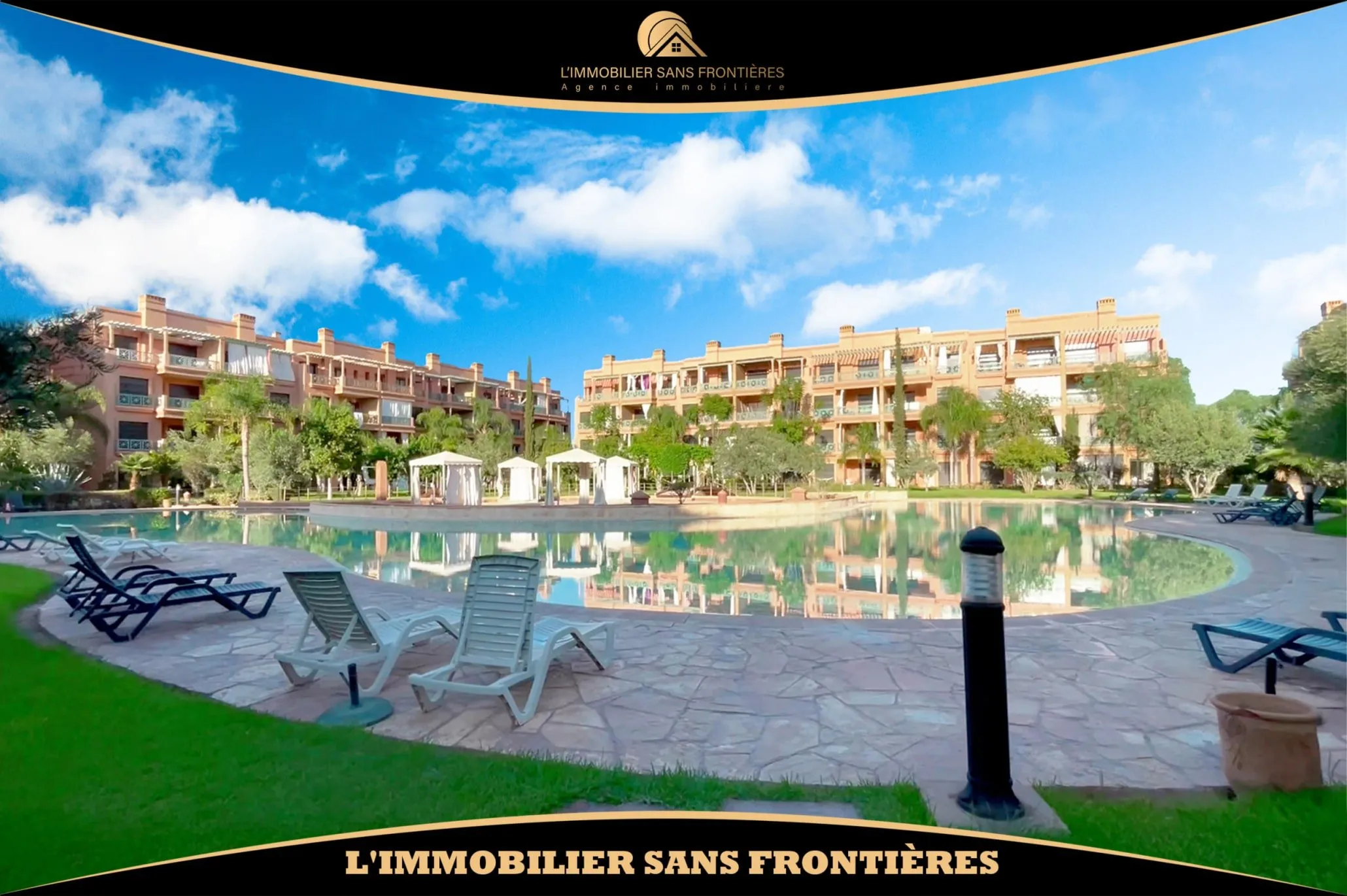 Appartement meublé à Agdal, piscine collective + parking sous-sol, Marrakech : à vendre - مراكش
