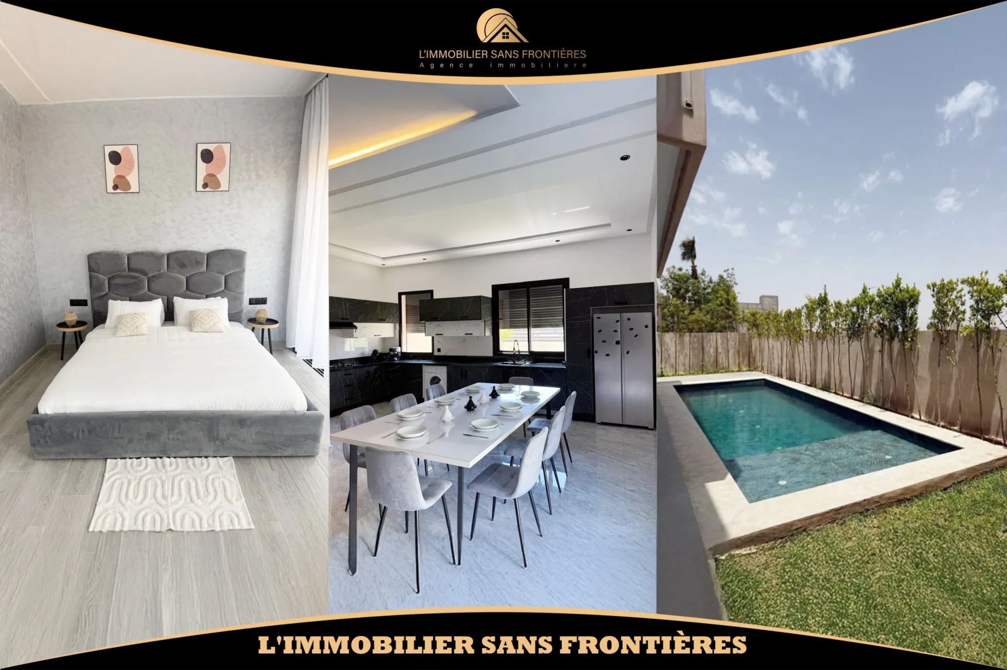 Villa meublée VNA à vendre – 400 m² – Piscine privée, Route de Fès km 9, Marrakech - مراكش