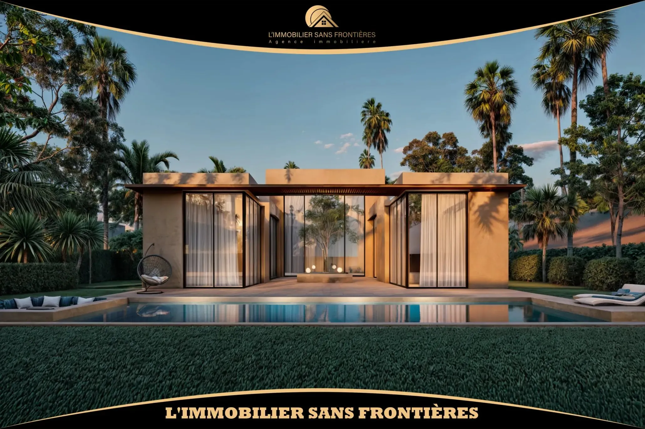Villa sur plan à Route d’Amizmiz Km 7, Piscine privée 12 m x 5 m + Jardin paysager, Marrakech : à vendre - مراكش