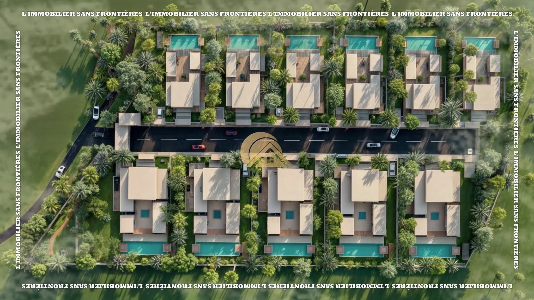 Villa sur plan à Route d’Amizmiz Km 7, Piscine privée 12 m x 5 m + Jardin paysager, Marrakech : à vendre - مراكش (3)