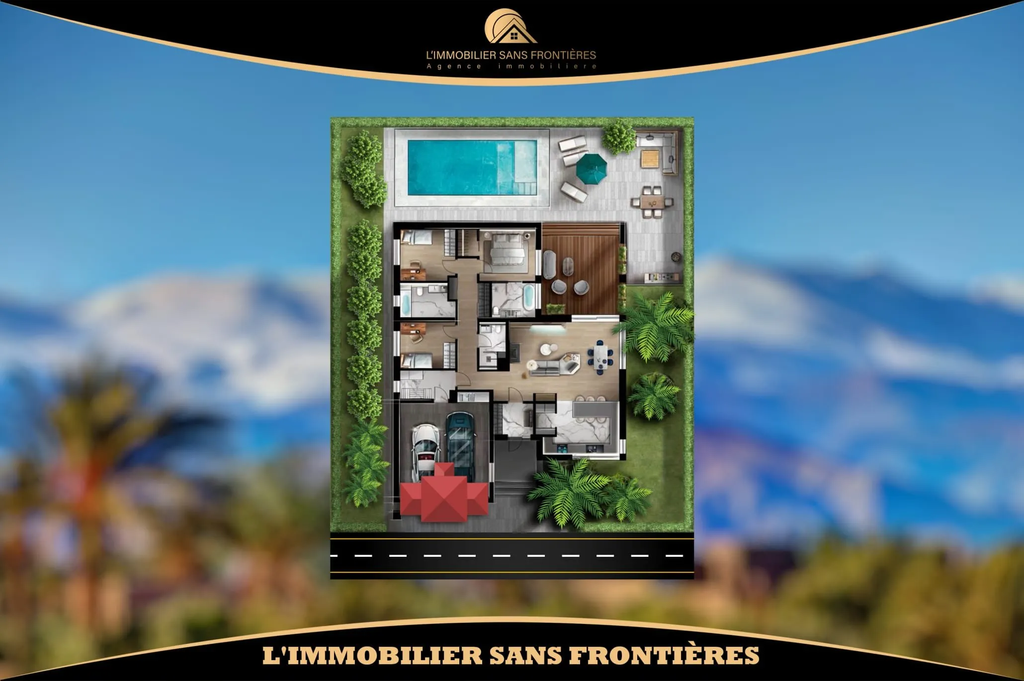 Terrain à vendre à Route d’Amizmiz, Villa R1 – Jumelée — 300 m² - مراكش