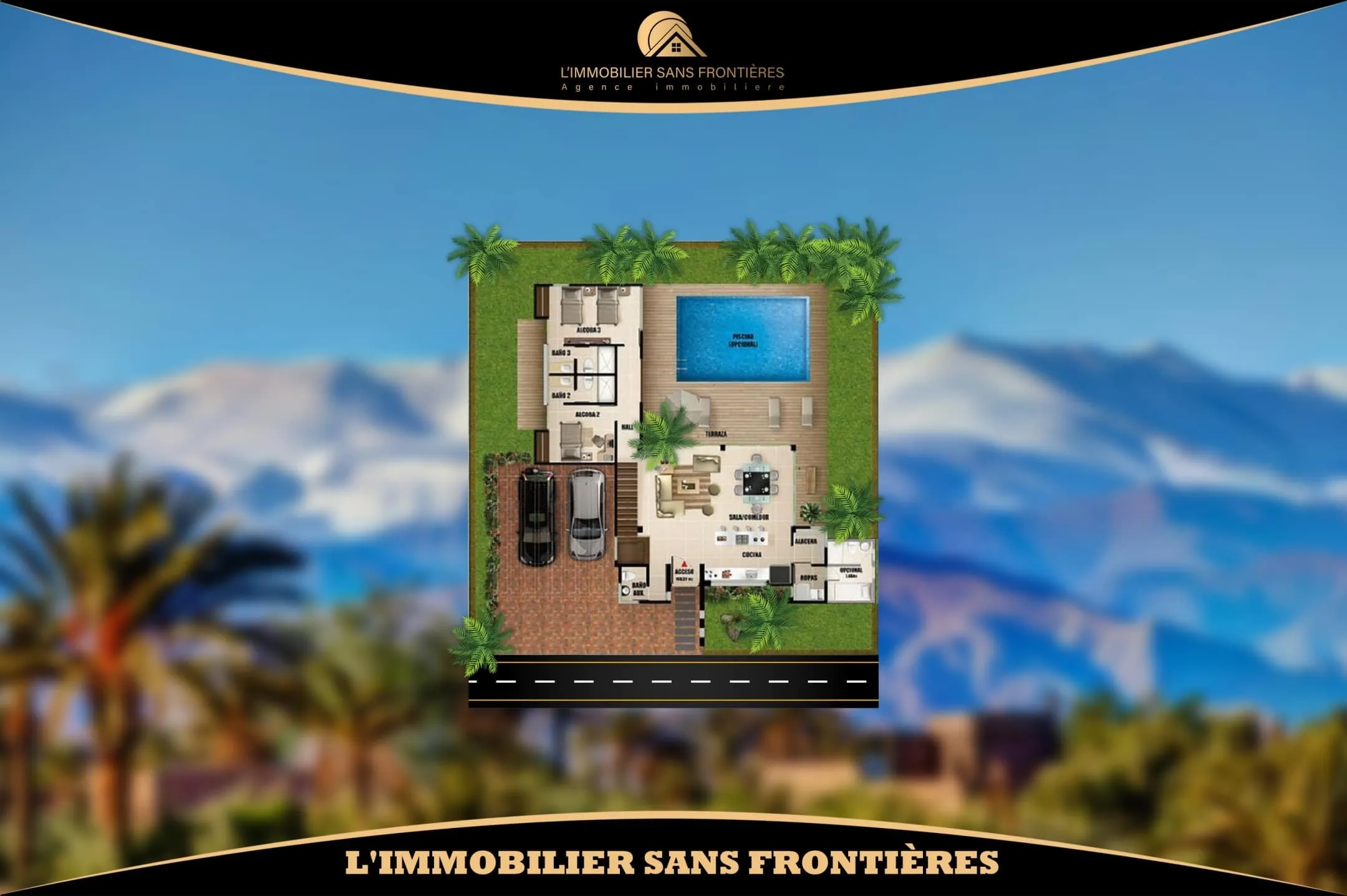 Terrain à Golf Akenza 1, Zone Villa + 401 m², Marrakech : à vendre - مراكش
