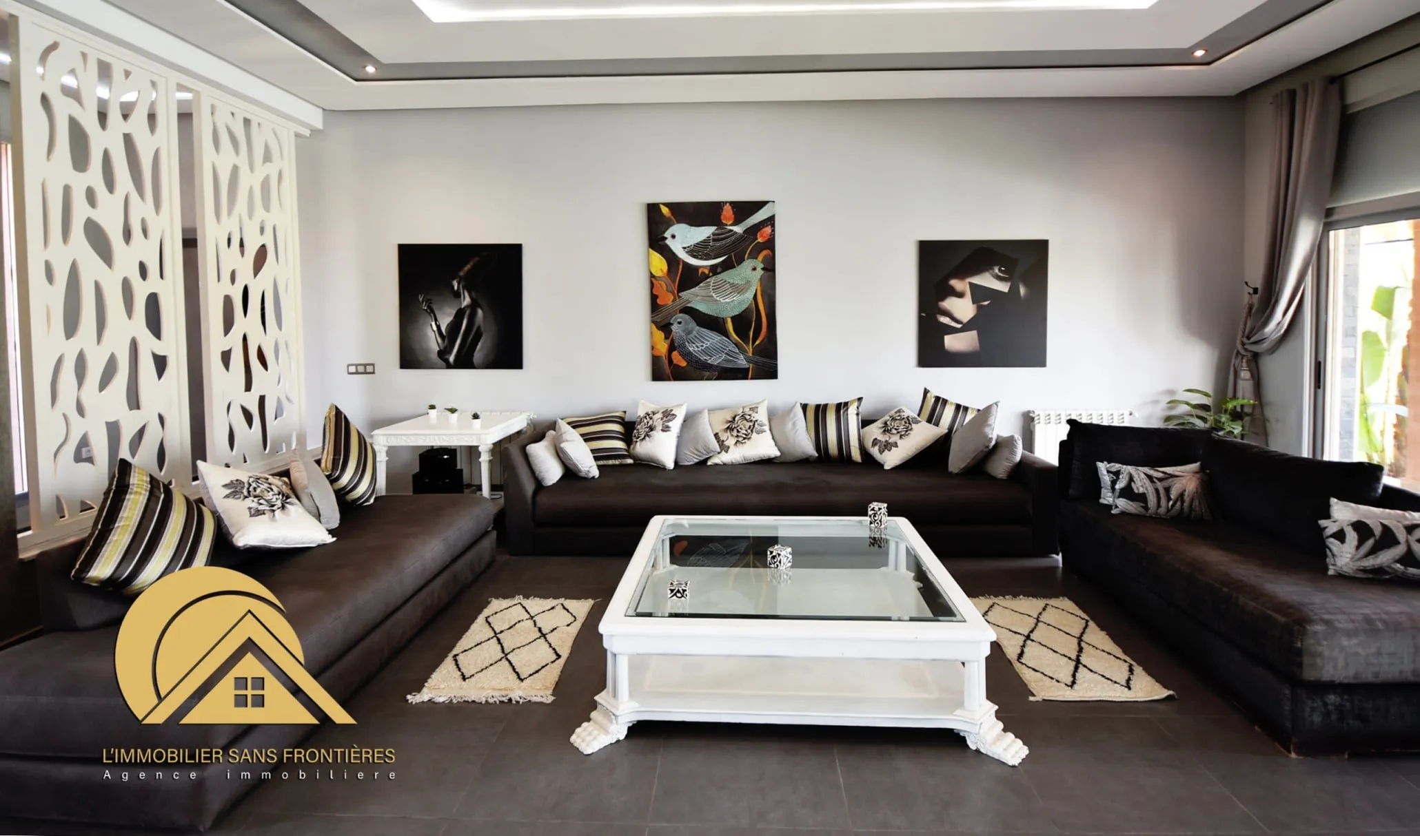 Villa maison d’hôtes meublée à vendre avec piscine chauffée, jardin privé et bungalows — Route d’Ouarzazate, Marrakech - مراكش (2)
