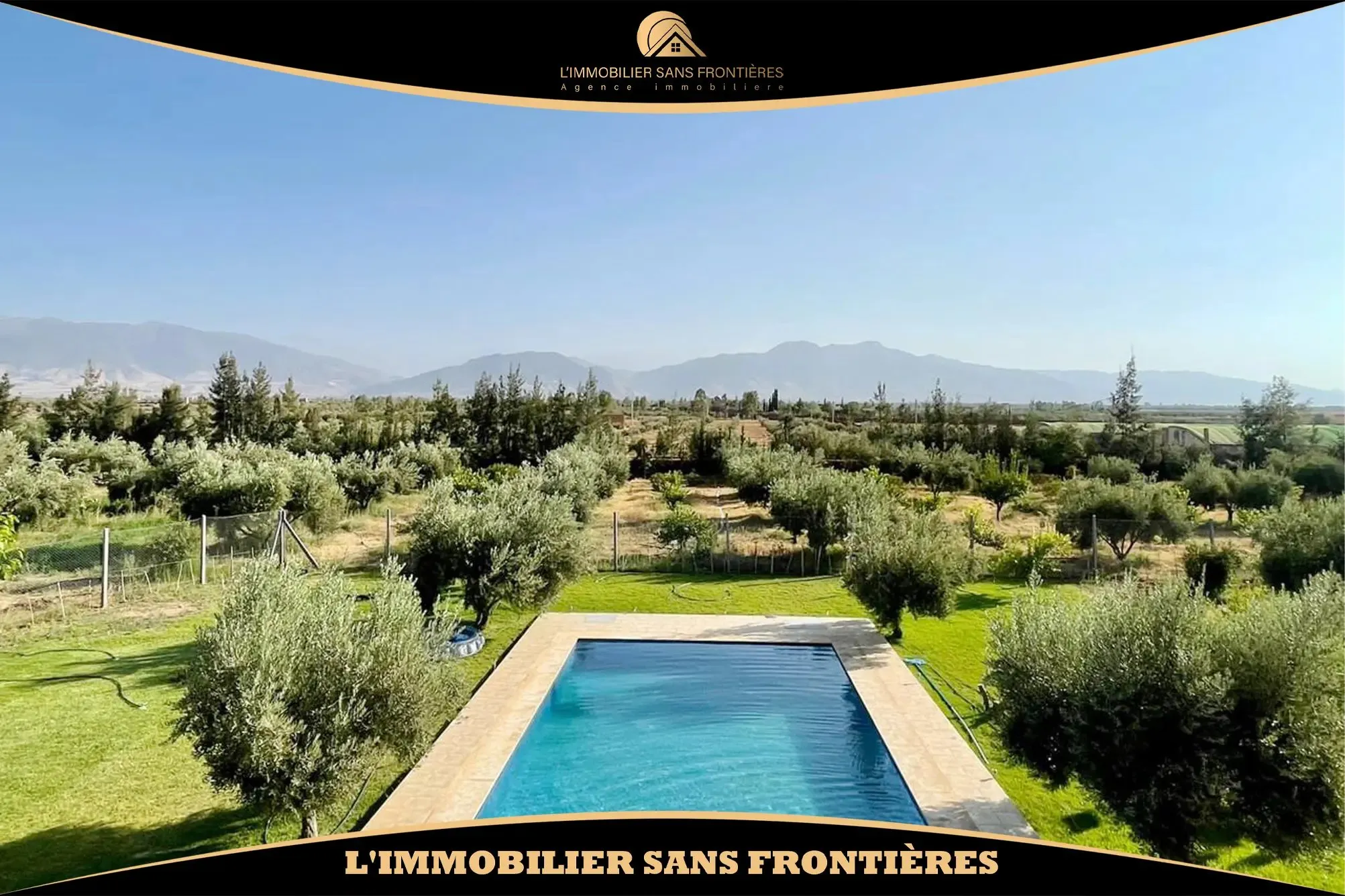 Villa de 300 m² sur 2 hectares Route d’Amizmiz – Oliveraie, piscine 15 x 6 m et vue Atlas - مراكش