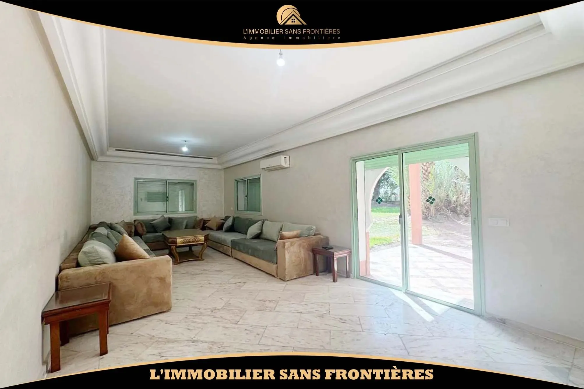 Appartement meublé de 112 m² en rez-de-jardin à la Palmeraie – 2 chambres, terrasse, jardin privé et piscine collective - مراكش