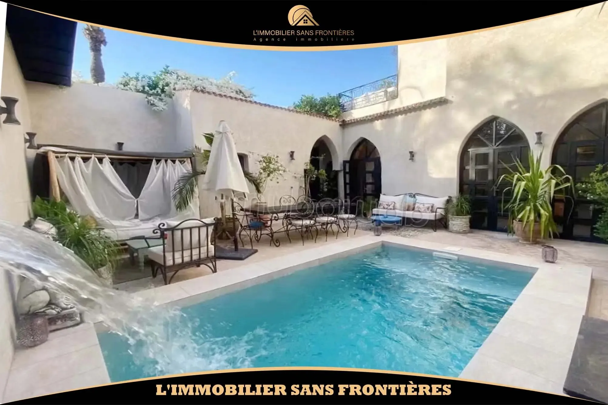 Villa meublée à la Palmeraie – 5 chambres avec salles de bains, piscine chauffée et jacuzzi - مراكش