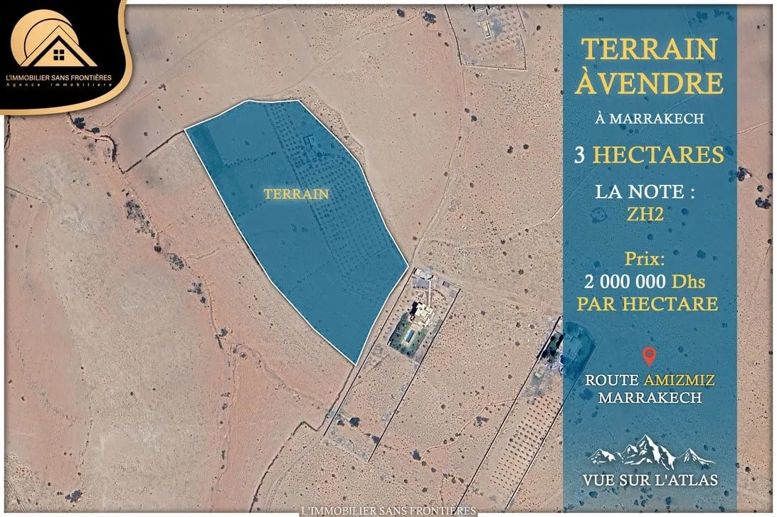 Terrain à vendre — ZH2 – Route d’Amizmiz, Marrakech - مراكش