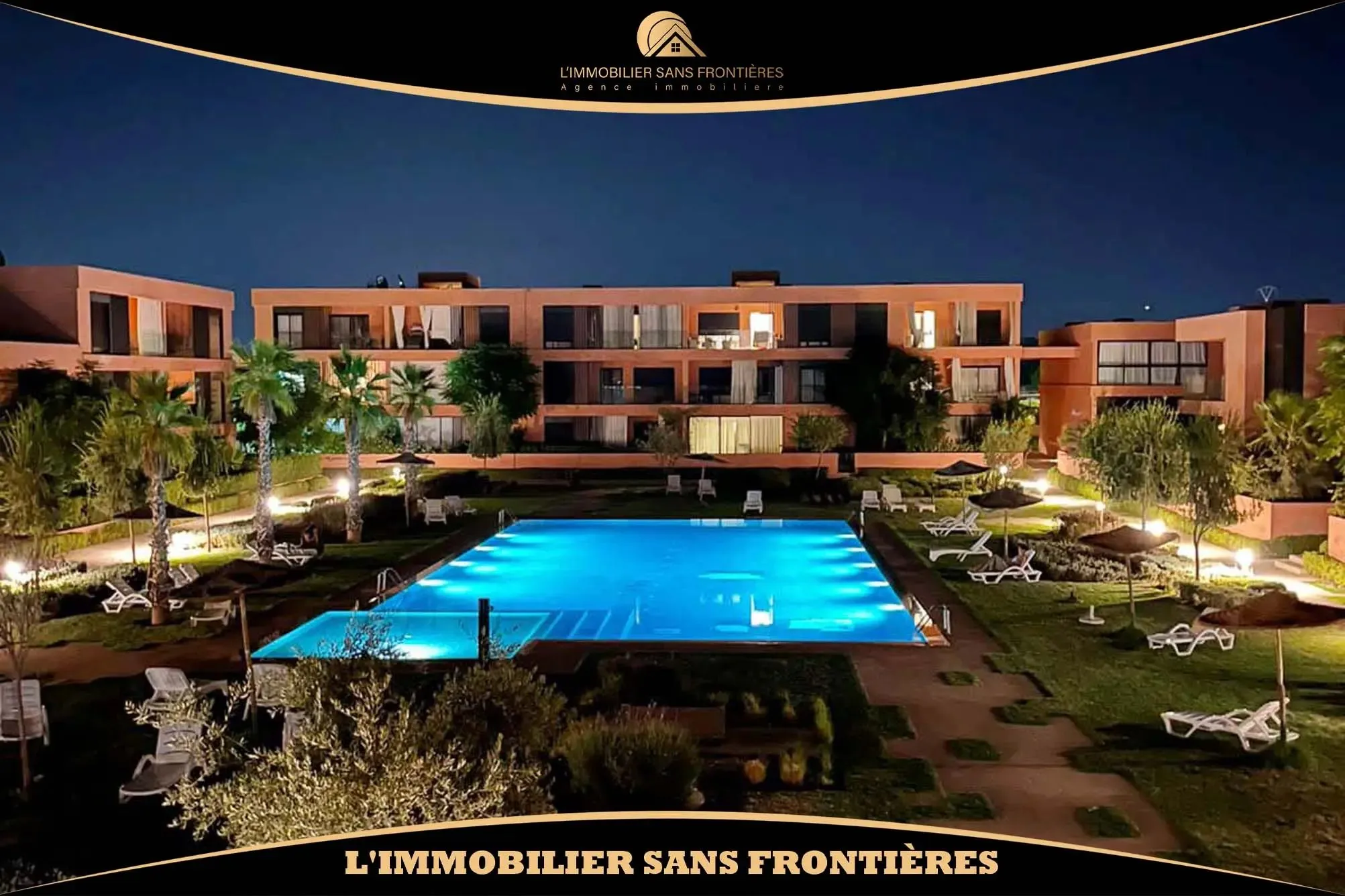 Appartement meublé de 78 m² au Golf Noria – 2 chambres, balcon, terrasse, piscine et parking titré - مراكش