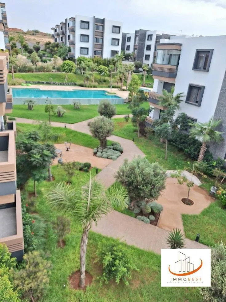 Dar Bouazza, vente d’un appartement Dans une belle résidence gardée, proche du 1er Macdonalds, à 10  km environ du Morocco Mall,  moderne &amp; ensoleillé, situé au 2ème étage et dernier étage traversant, d’une surface de 97 m² avec terrasse (vue latérale - الدار البيضاء (2)