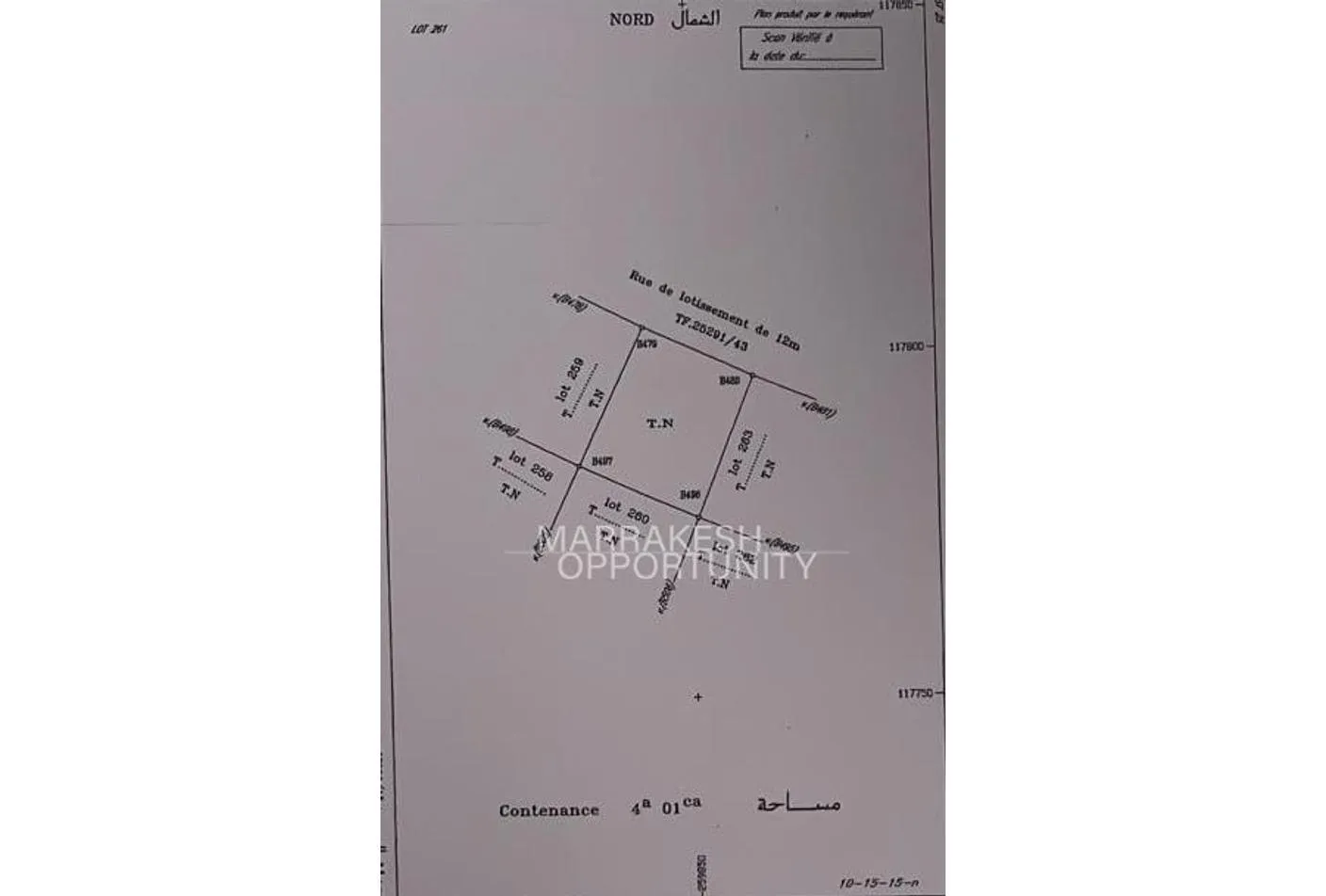 Vente terrain de 401m² situé à Route de Fes - مراكش