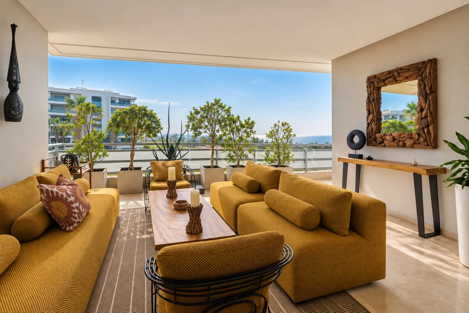 Location sublime appartement meublé ou vide 200m2 avec terrasse aux Allées Marines à Ain Diab - الدار البيضاء