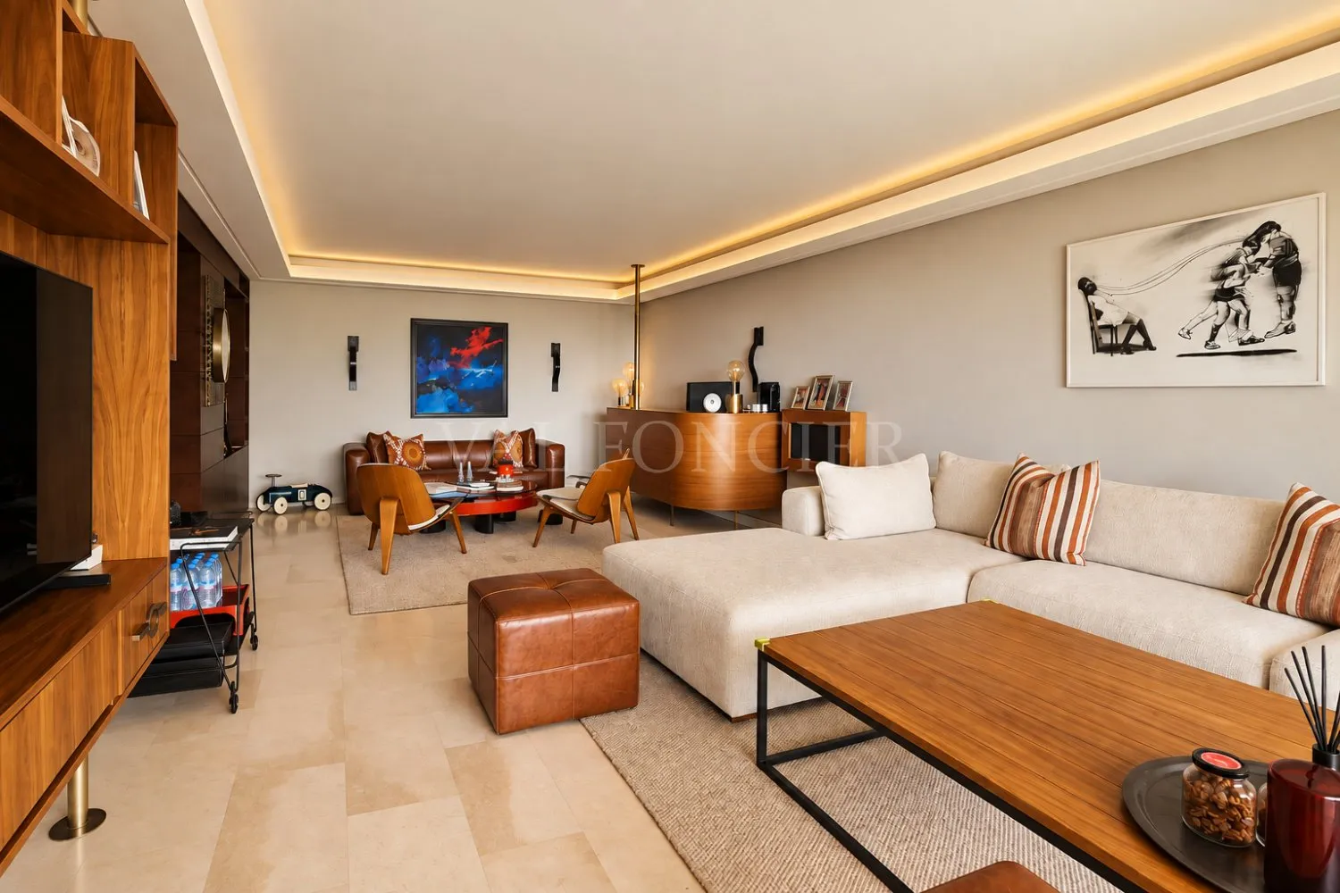 Location sublime appartement meublé ou vide 200m2 avec terrasse aux Allées Marines à Ain Diab - الدار البيضاء (3)
