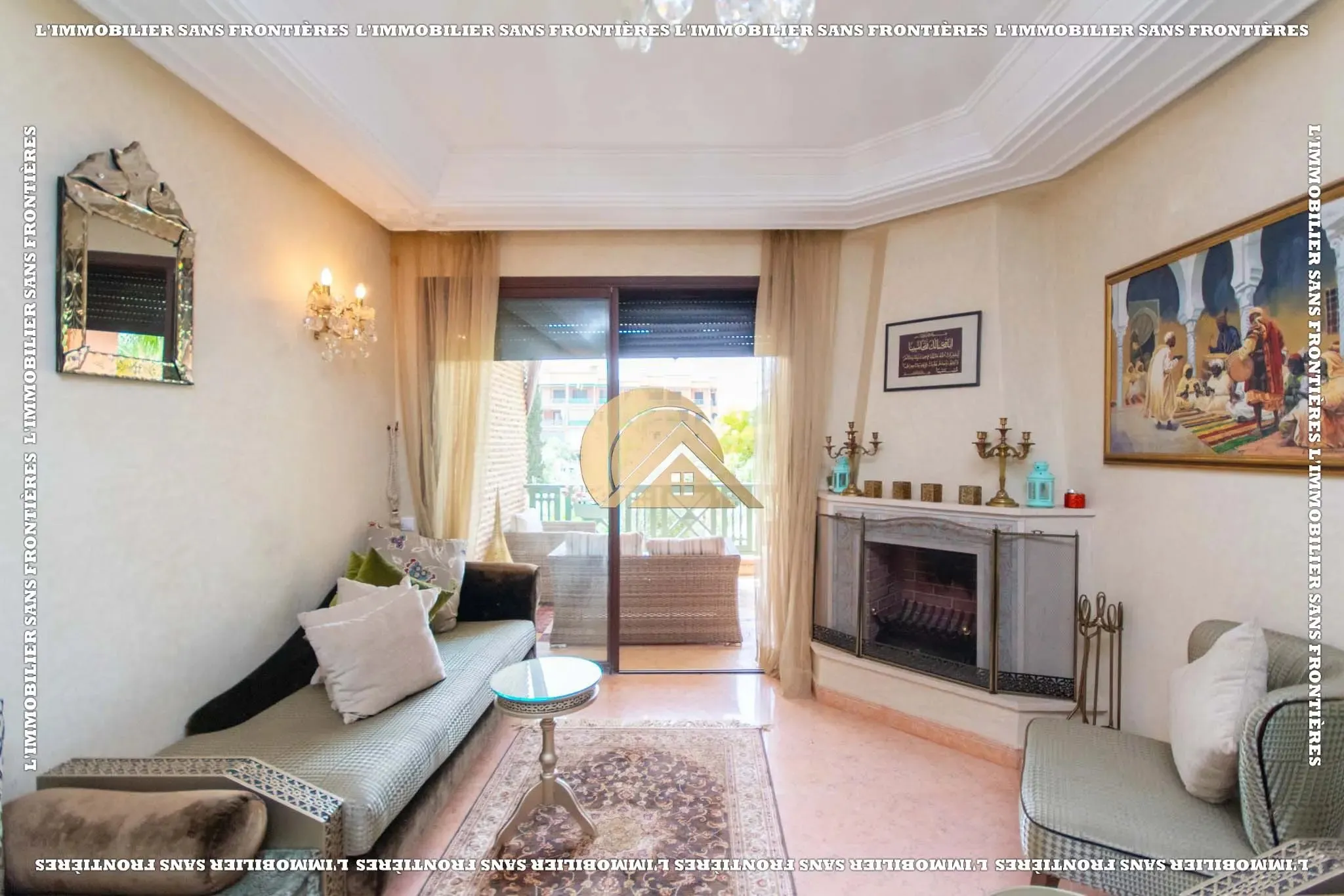 Appartement meublé de 160 m² à louer à Agdal – 3 chambres dont une suite, cheminée et piscine collective - مراكش (4)