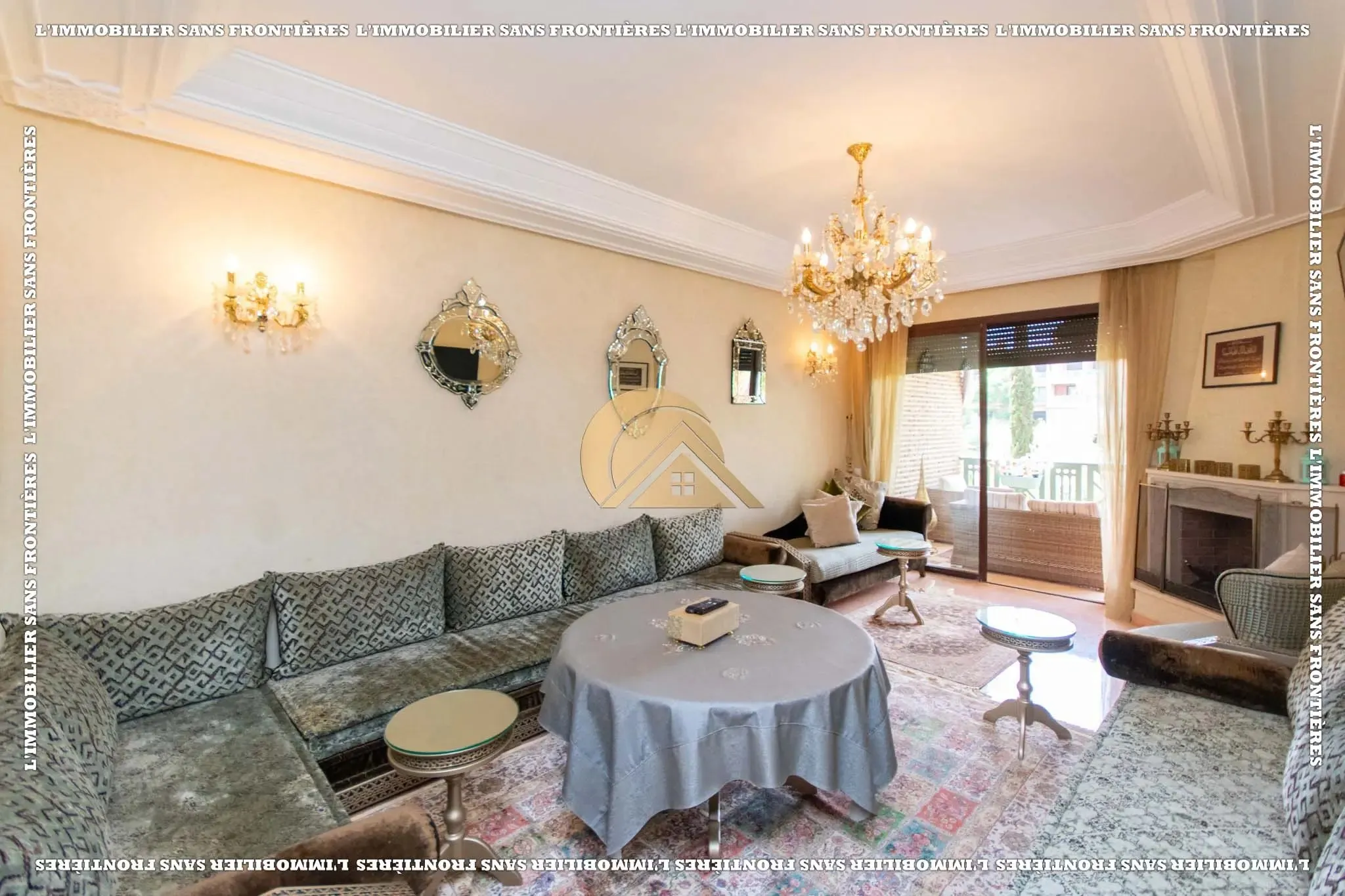 Appartement meublé de 160 m² à louer à Agdal – 3 chambres dont une suite, cheminée et piscine collective - مراكش (3)