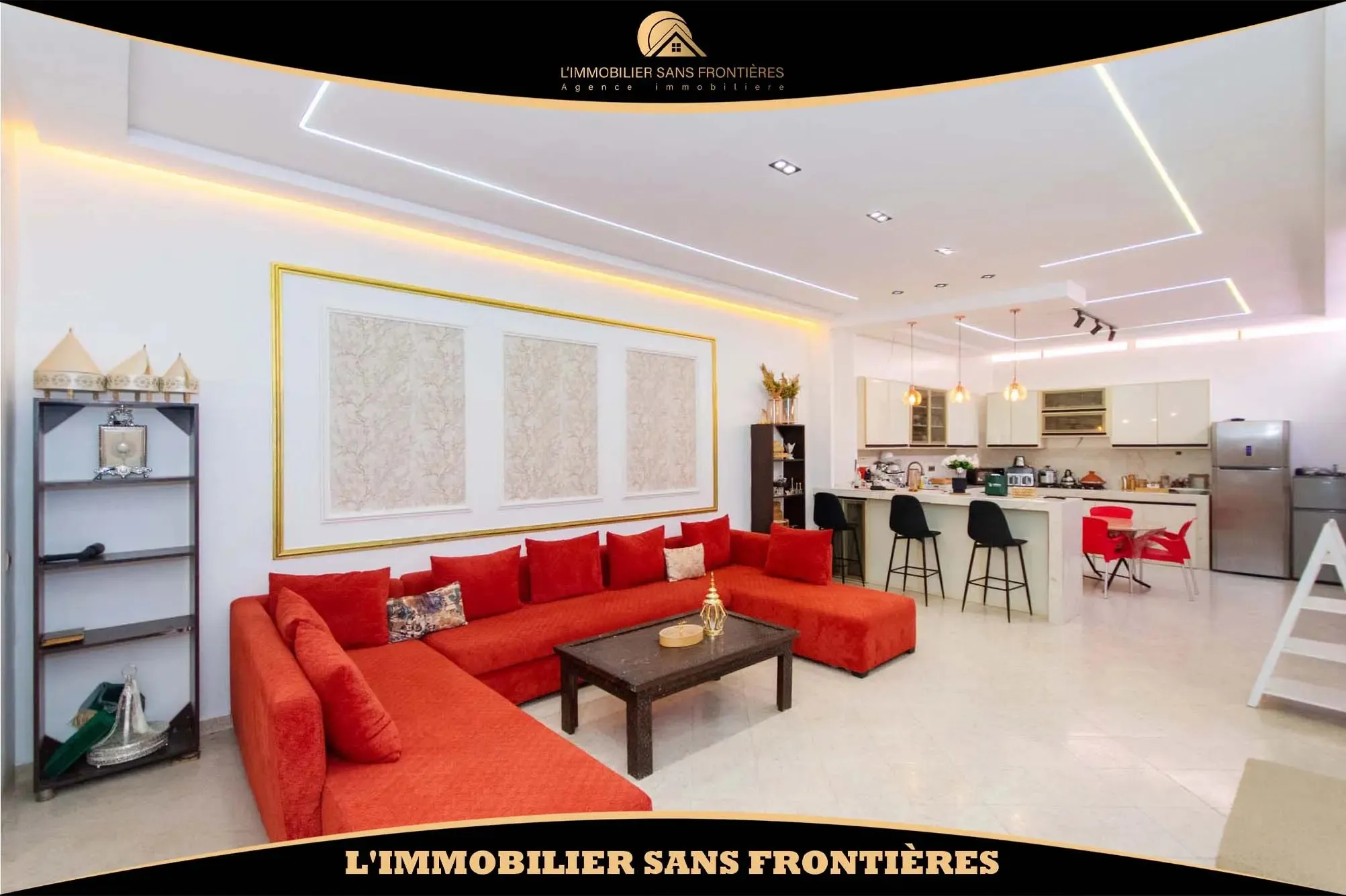 Appartement de 236 m² à louer à Mabrouka – 3 chambres dont une suite, grande terrasse et parking en sous-sol - مراكش