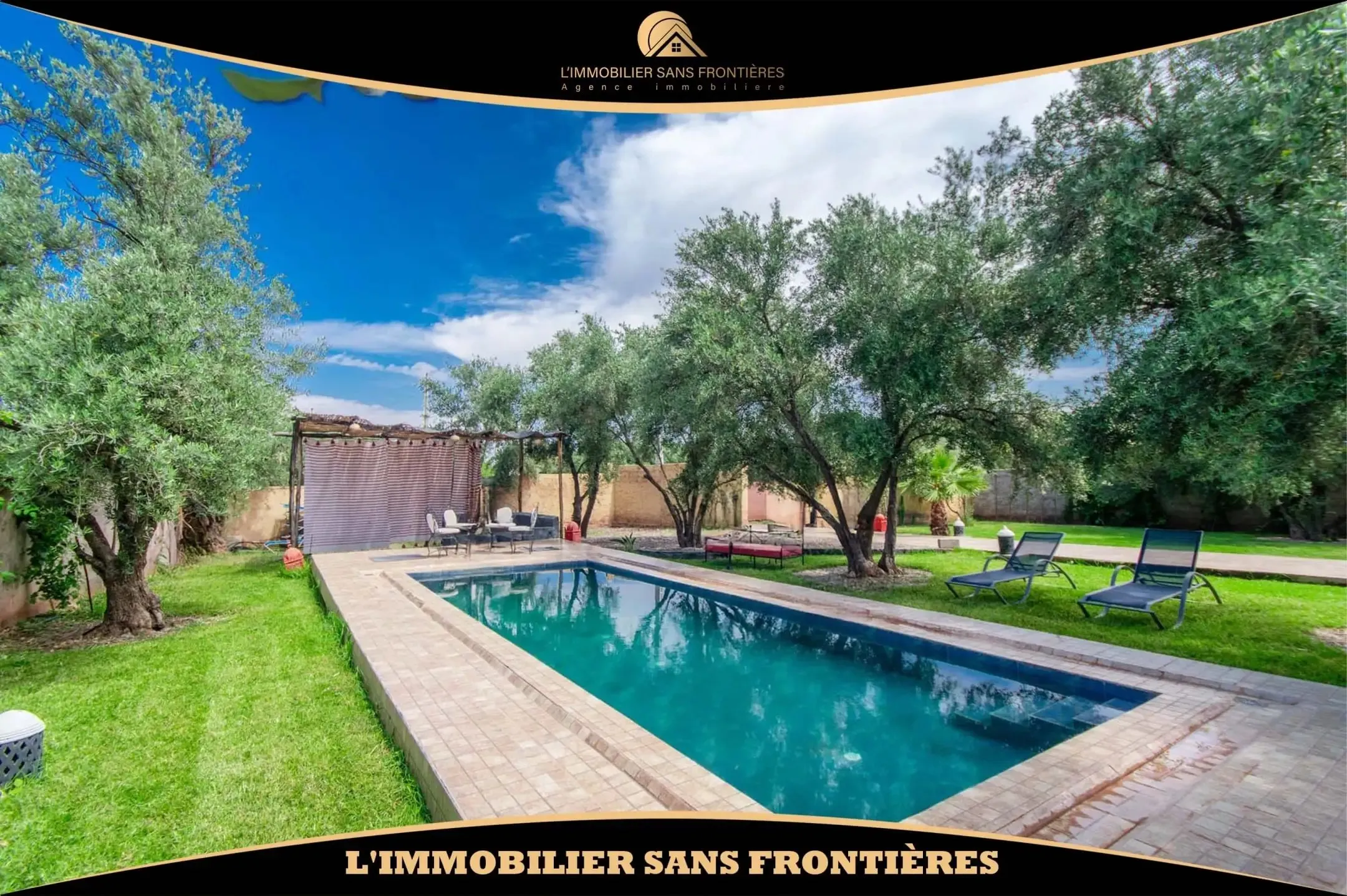 Villa meublée à Route d’Amizmiz km 17, plain-pied + piscine privée, Marrakech : à louer - مراكش