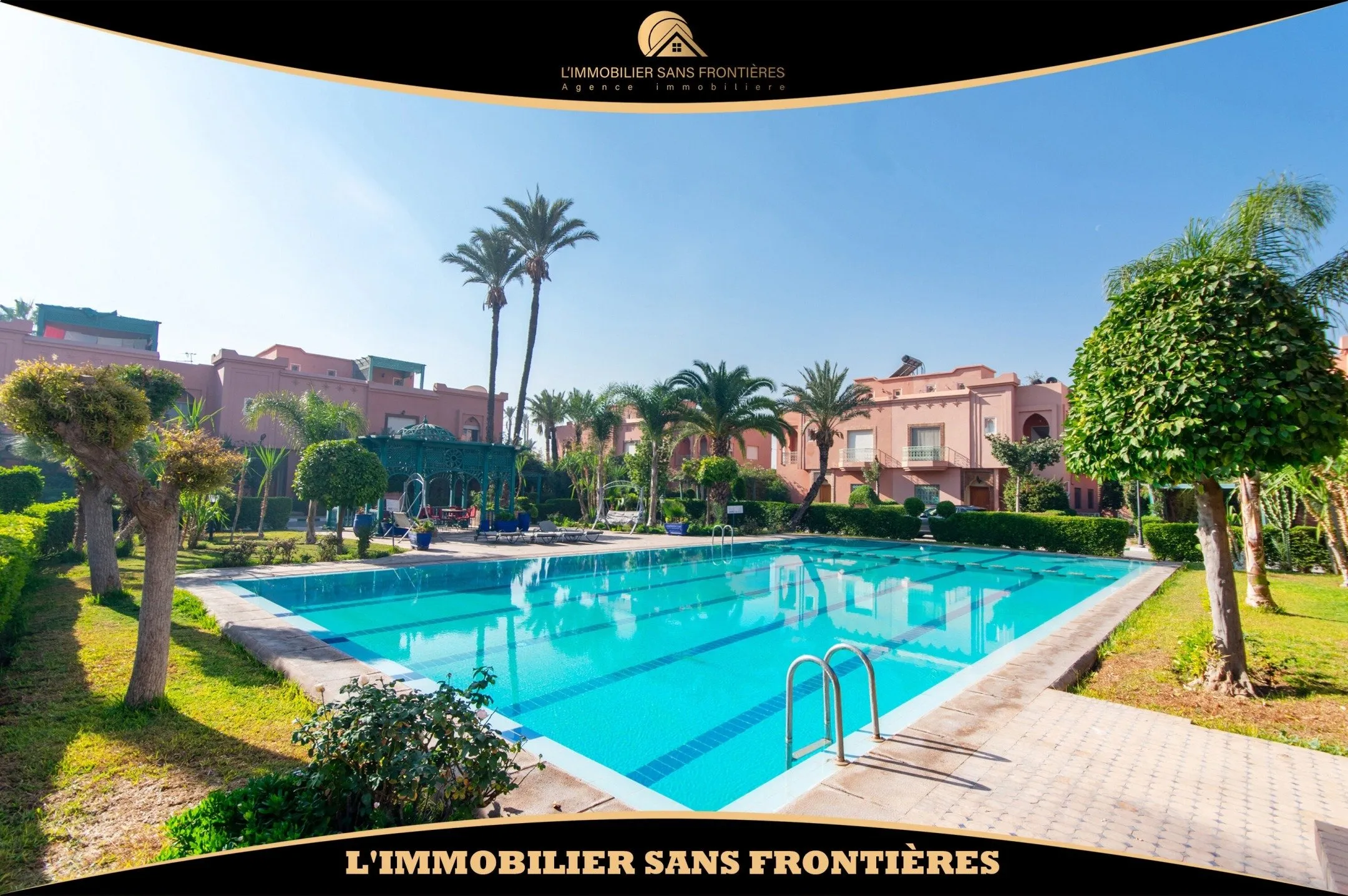 Villa vide à louer à Targa, Marrakech – Piscine collective – 240 m² habitables - مراكش