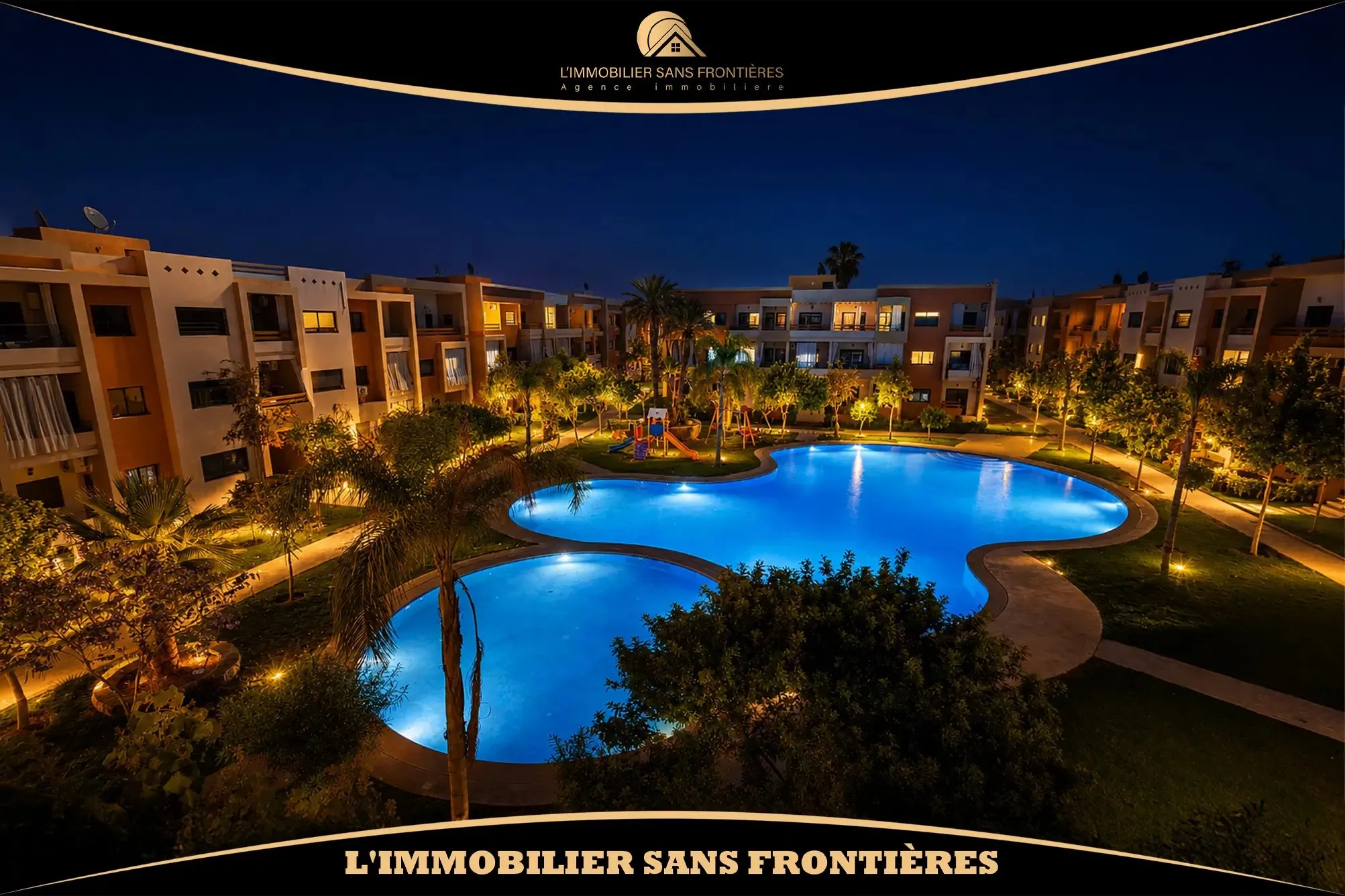 Appartement meublé à louer à Targa avec piscine - مراكش