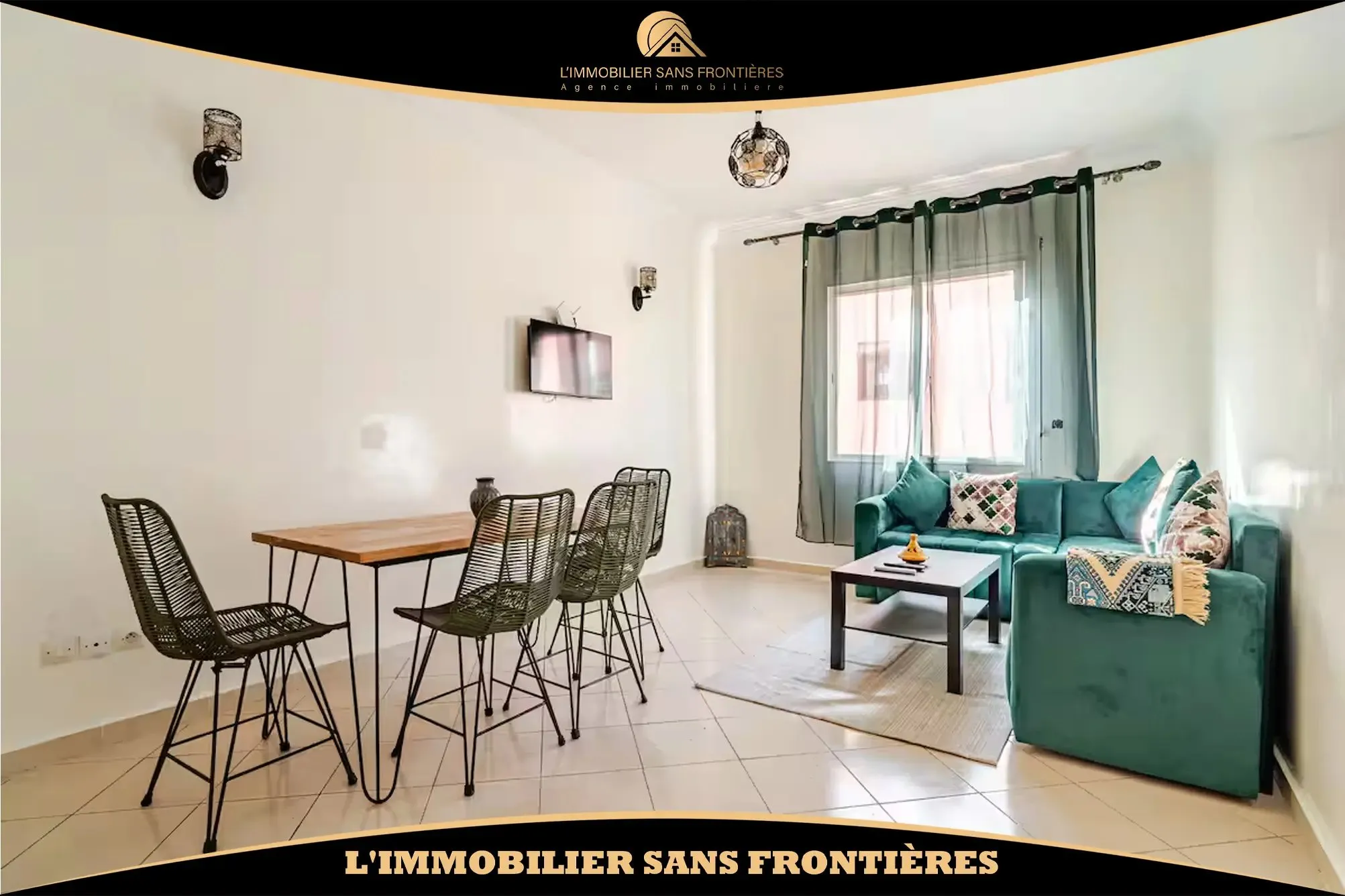 Appartement meublé d’environ 70 m² à louer à Marrakech – 2 chambres, climatisation, Wi-Fi et parking - مراكش
