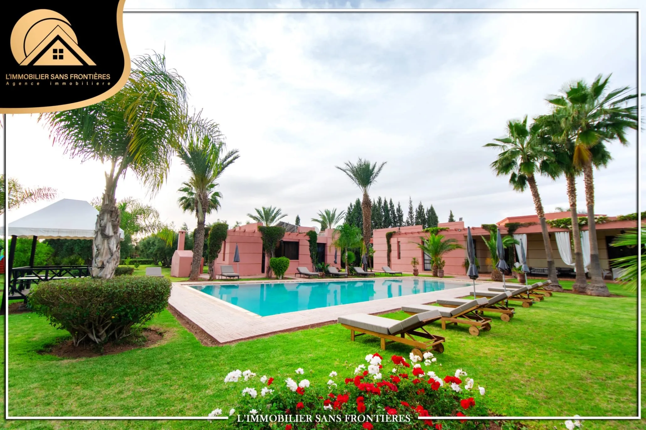 Villa moderne à Route de Sidi Abdellah Ghiyat, piscine + jardin, Marrakech : à louer - مراكش