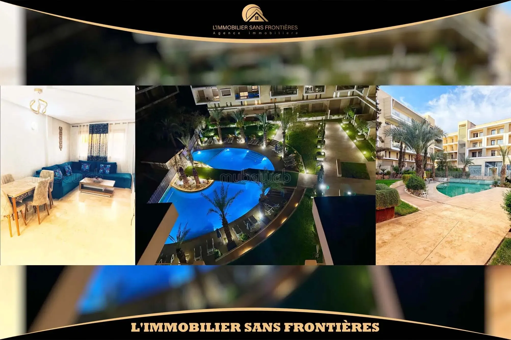 Appartement meublé à louer sur la route de Casablanca, Marrakech – 1er étage en résidence avec piscine - مراكش