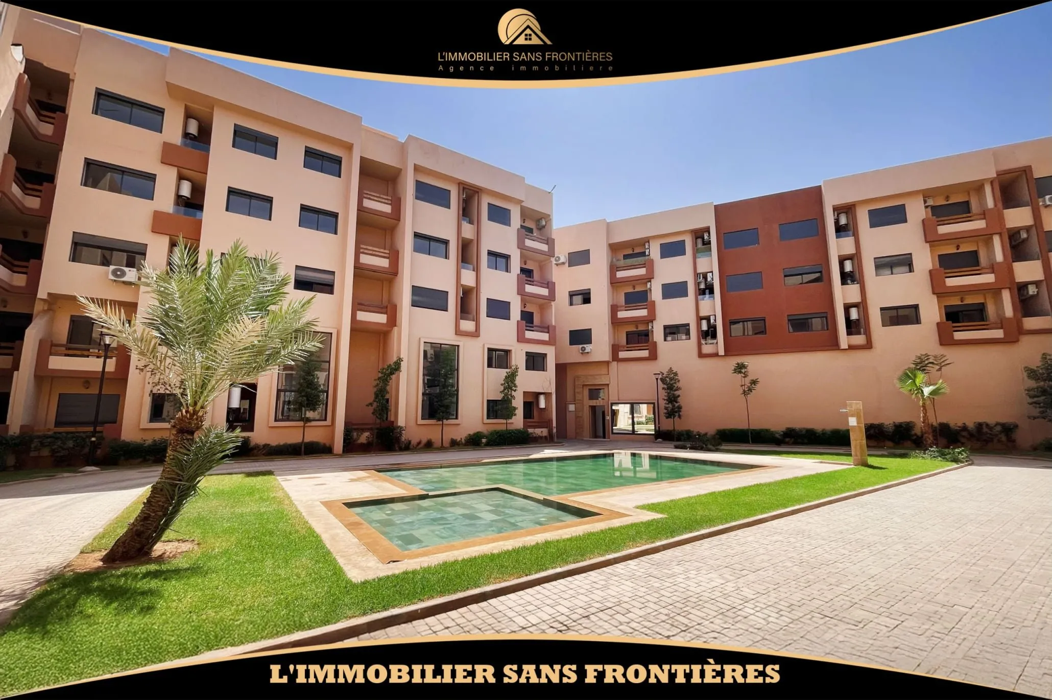 Appartement à louer à Semlalia, Marrakech — Piscine collective — 100 m² - مراكش