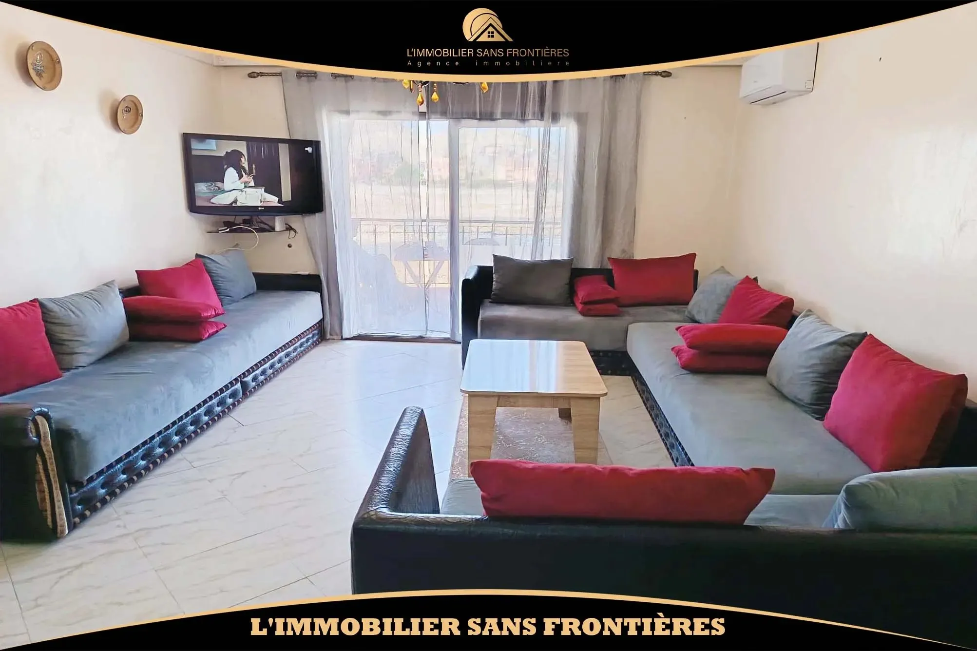 Appartement meublé de 99 m² Route de Casablanca – 2 chambres, 2 salles de bains et parking sous-sol - مراكش
