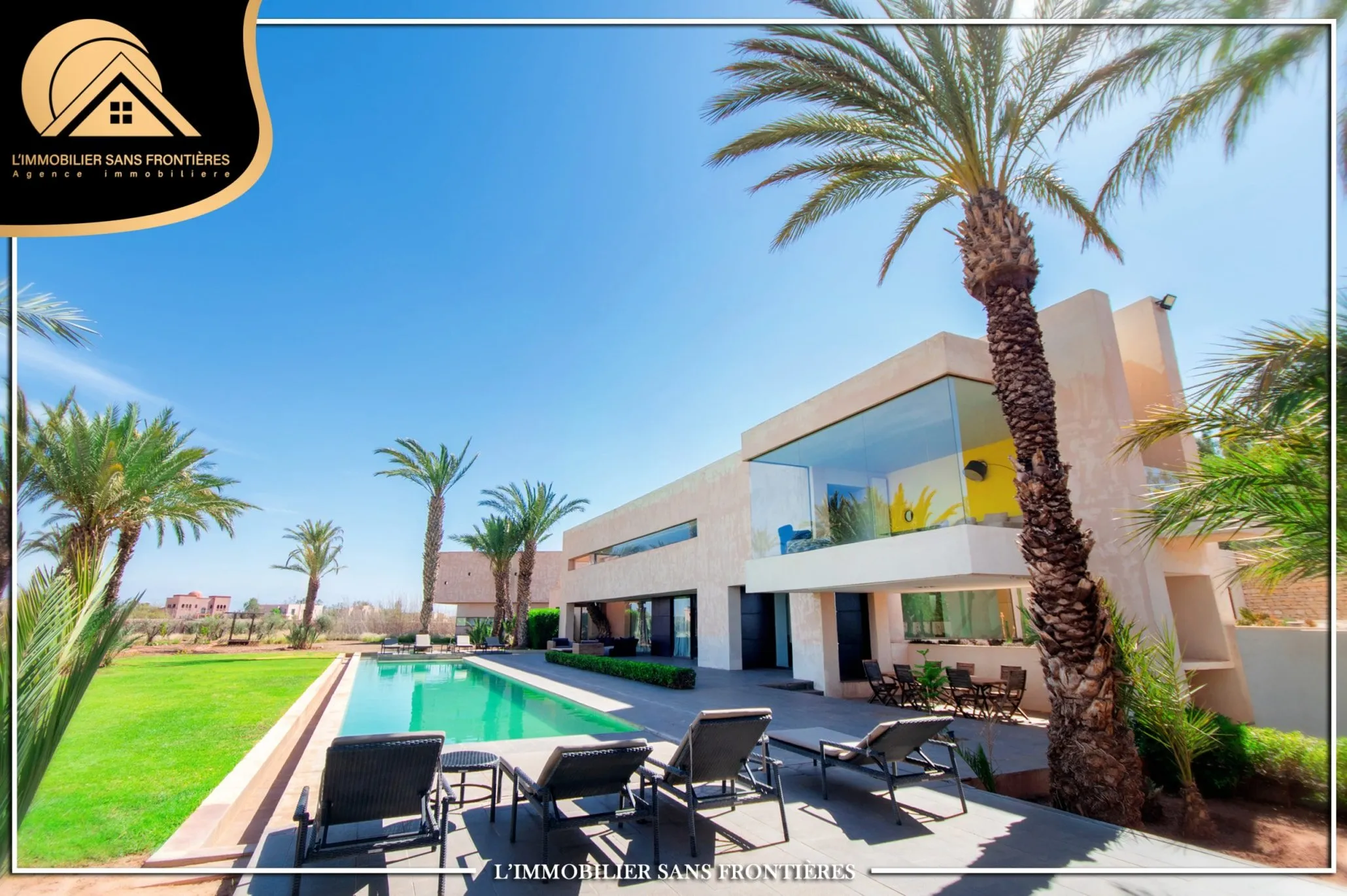 Villa de prestige meublée à louer – 1 200 m² – Bab Atlas / Palmeraie, Marrakech - مراكش