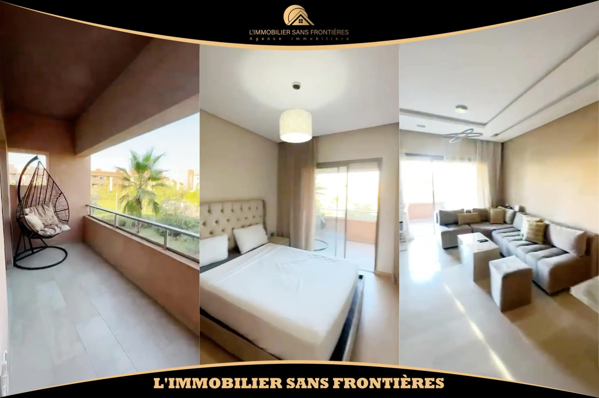 Appartement meublé à louer — Piscine collective – Prestigia, Marrakech - مراكش