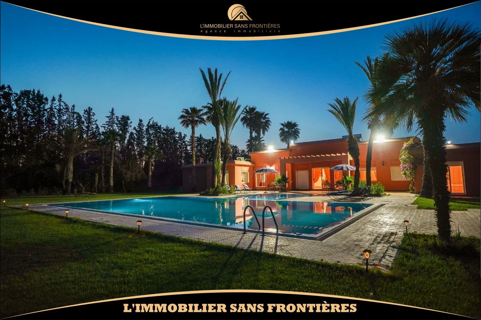 Villa meublée à louer à Route de Fès, Marrakech — 2 piscines privées — 2 hectares - مراكش