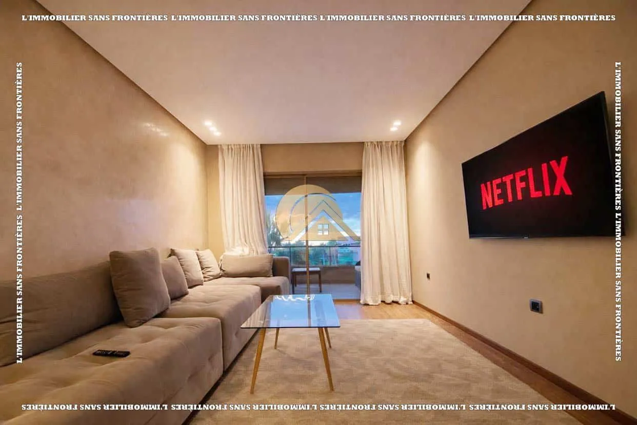 Appartement meublé à Prestigia, Piscine collective + Sol en parquet, Marrakech : à louer - مراكش (2)