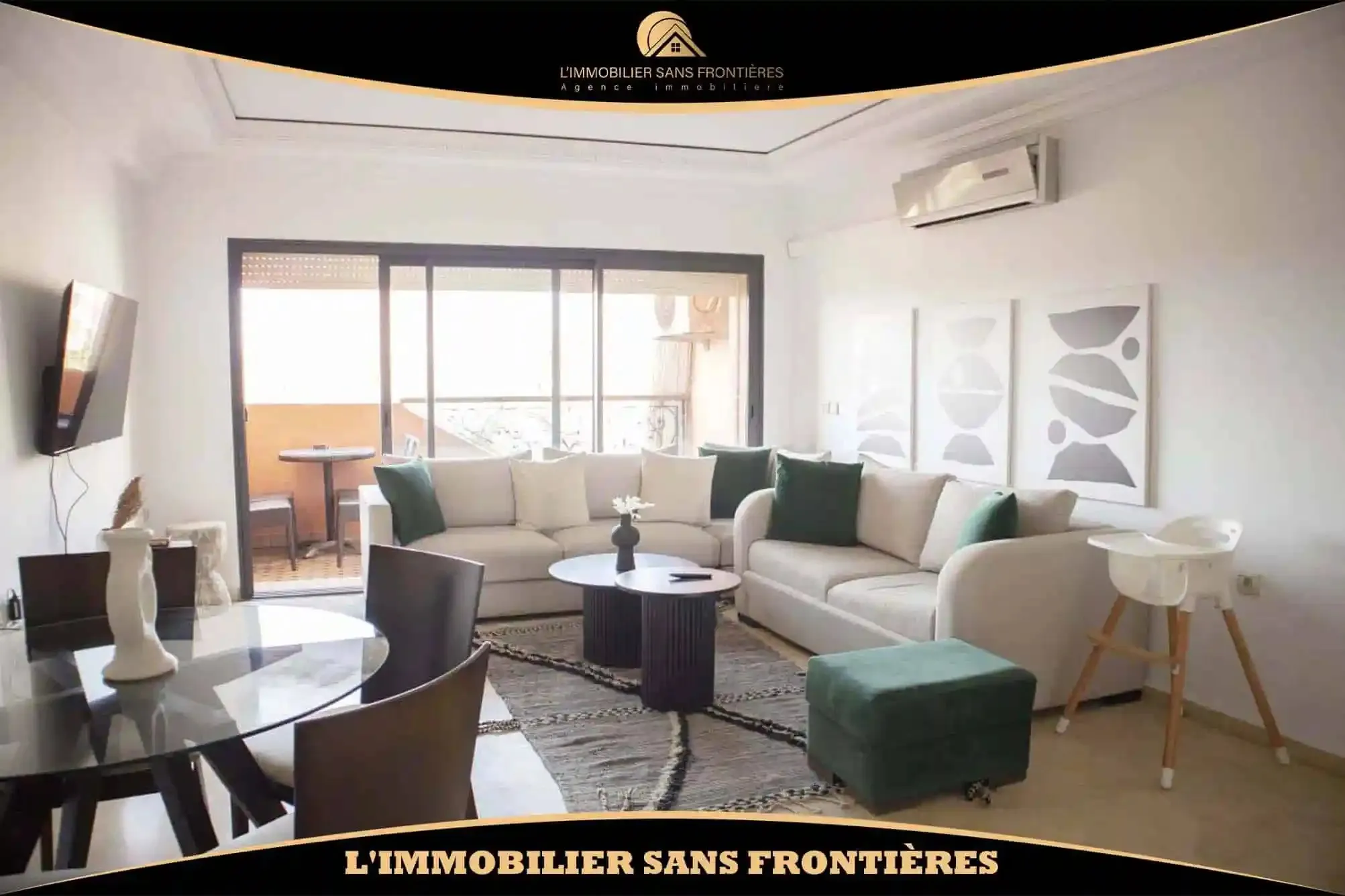 Appartement meublé à louer – Plein Guéliz, proche Lycée Victor Hugo – Marrakech - مراكش