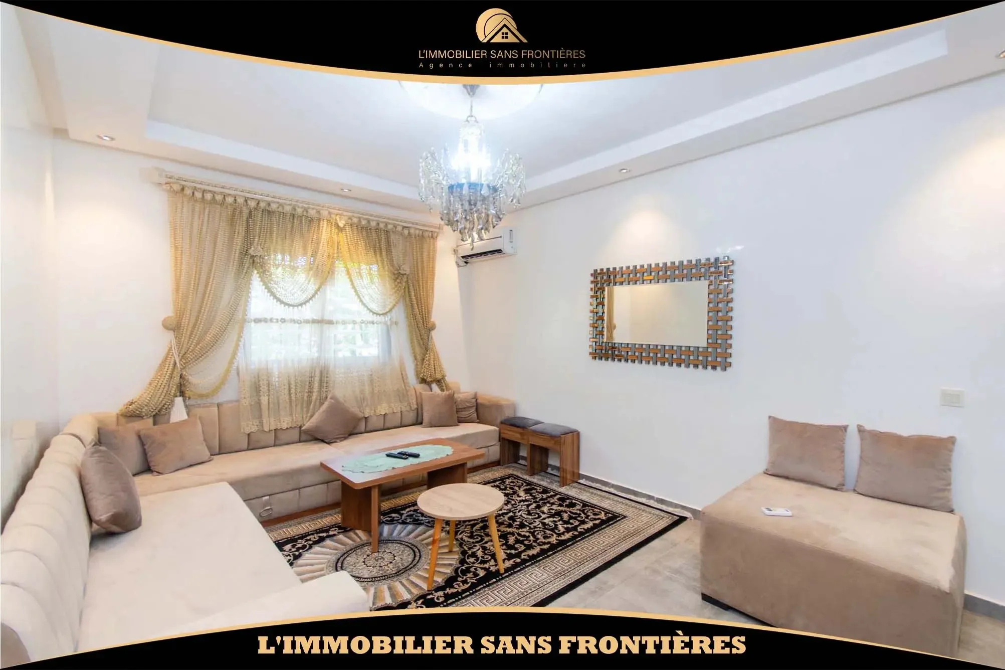Appartement meublé à louer sur la Route d’Amizmiz, Marrakech – RDC avec jardin privé – 83 m² - مراكش