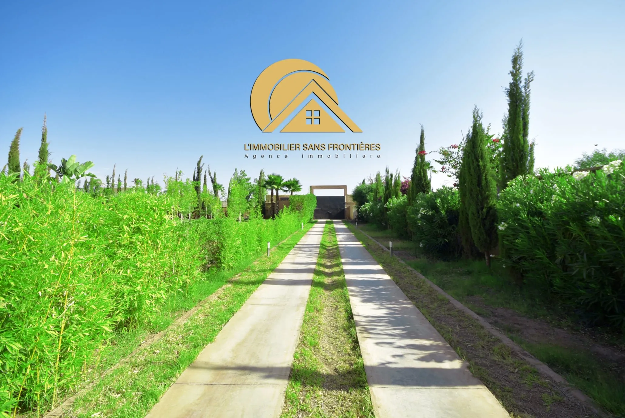 Villa maison d’hôtes meublée en gérance libre à louer avec piscine chauffée, jardin privé et bungalows — Route d’Ouarzazate, Marrakech - مراكش (2)