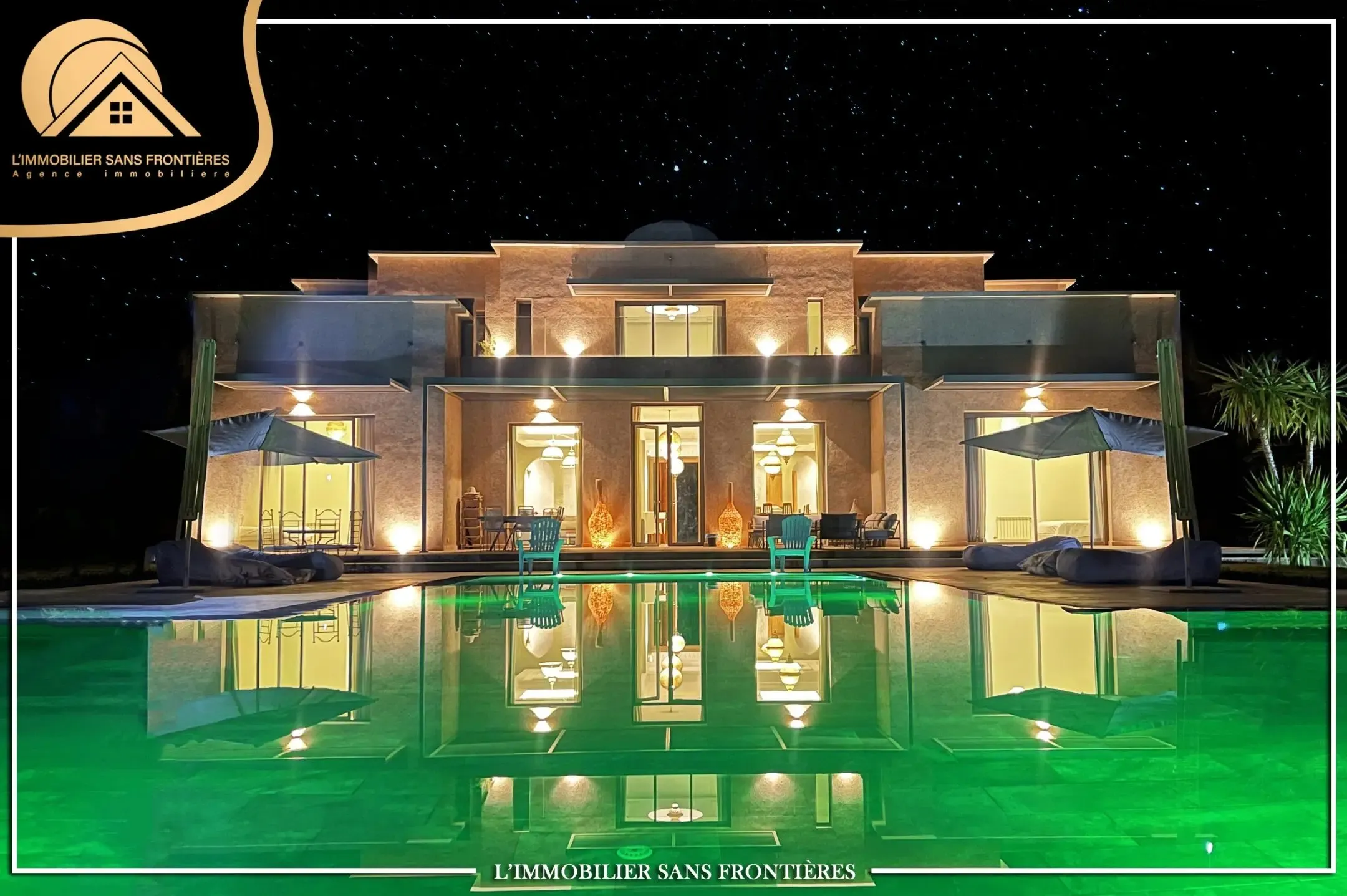 Villa privée meublée à louer sur la Route d’Ouarzazate, Marrakech – Grande piscine privée et vue sur l’Atlas - مراكش