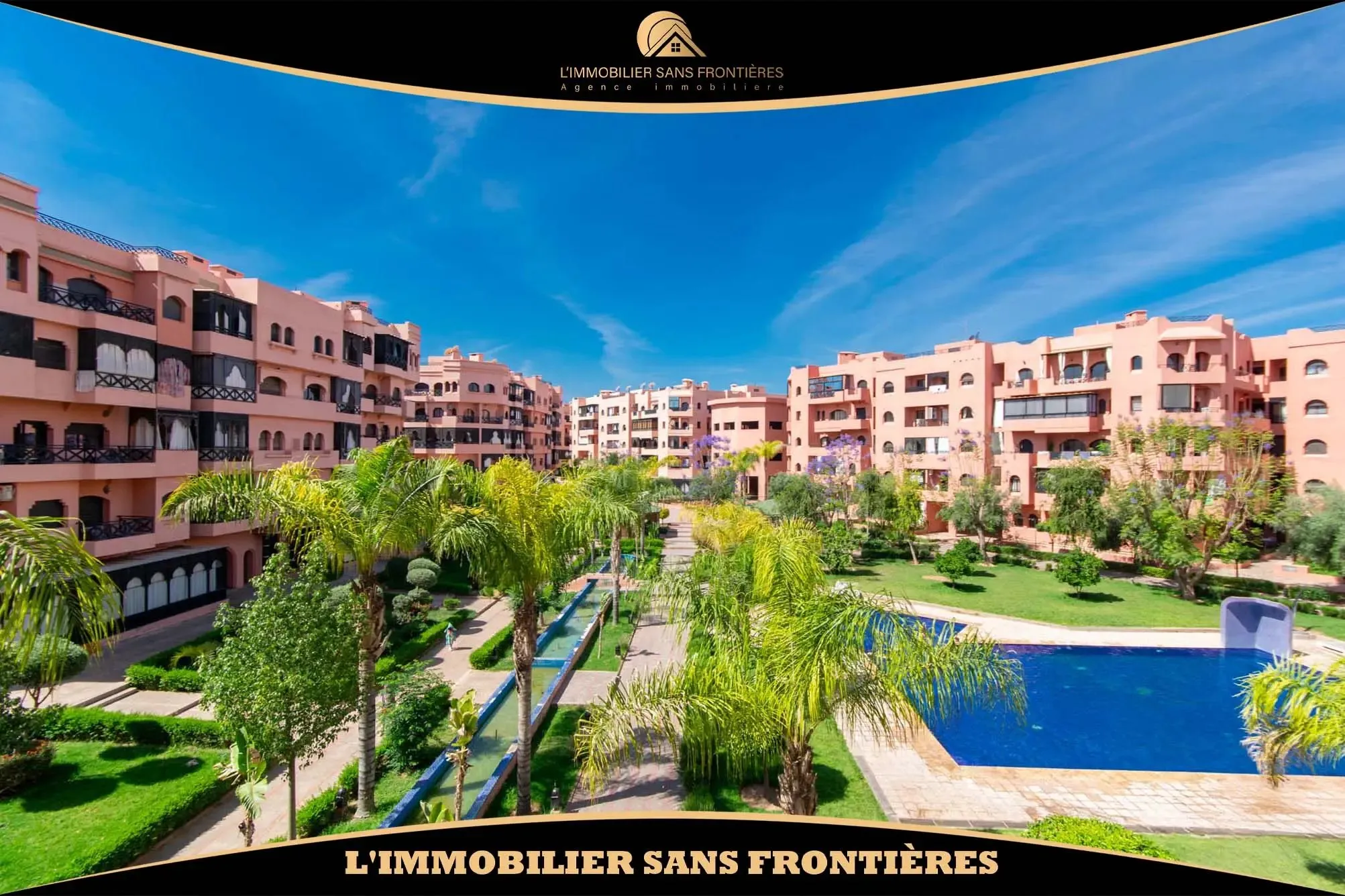 Appartement meublé à louer sur la route de Casablanca avec piscine collective - مراكش