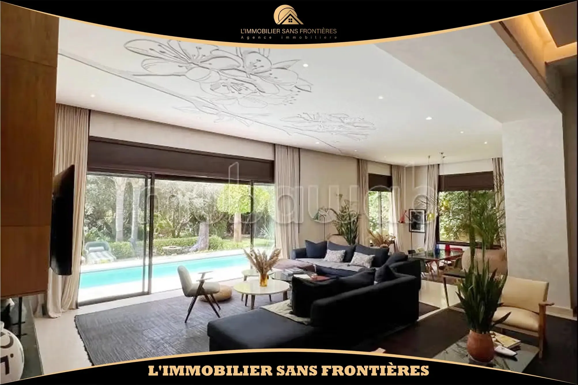 Villa meublée de standing à louer à Amelkis avec piscine privée - مراكش