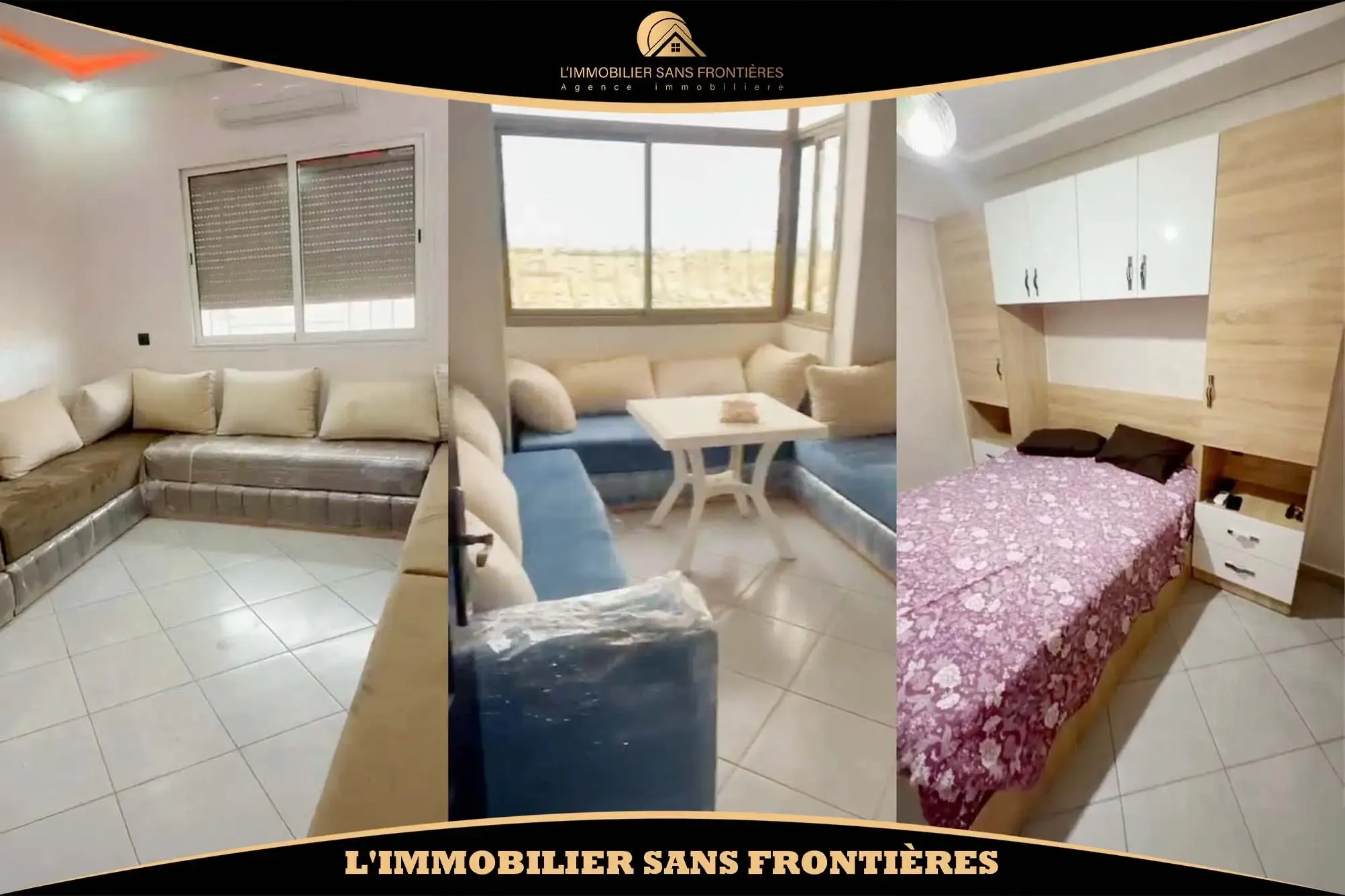 Appartement meublé de 53 m² Route d’Amizmiz – 2 chambres, terrasse, climatisation et parking extérieur - مراكش