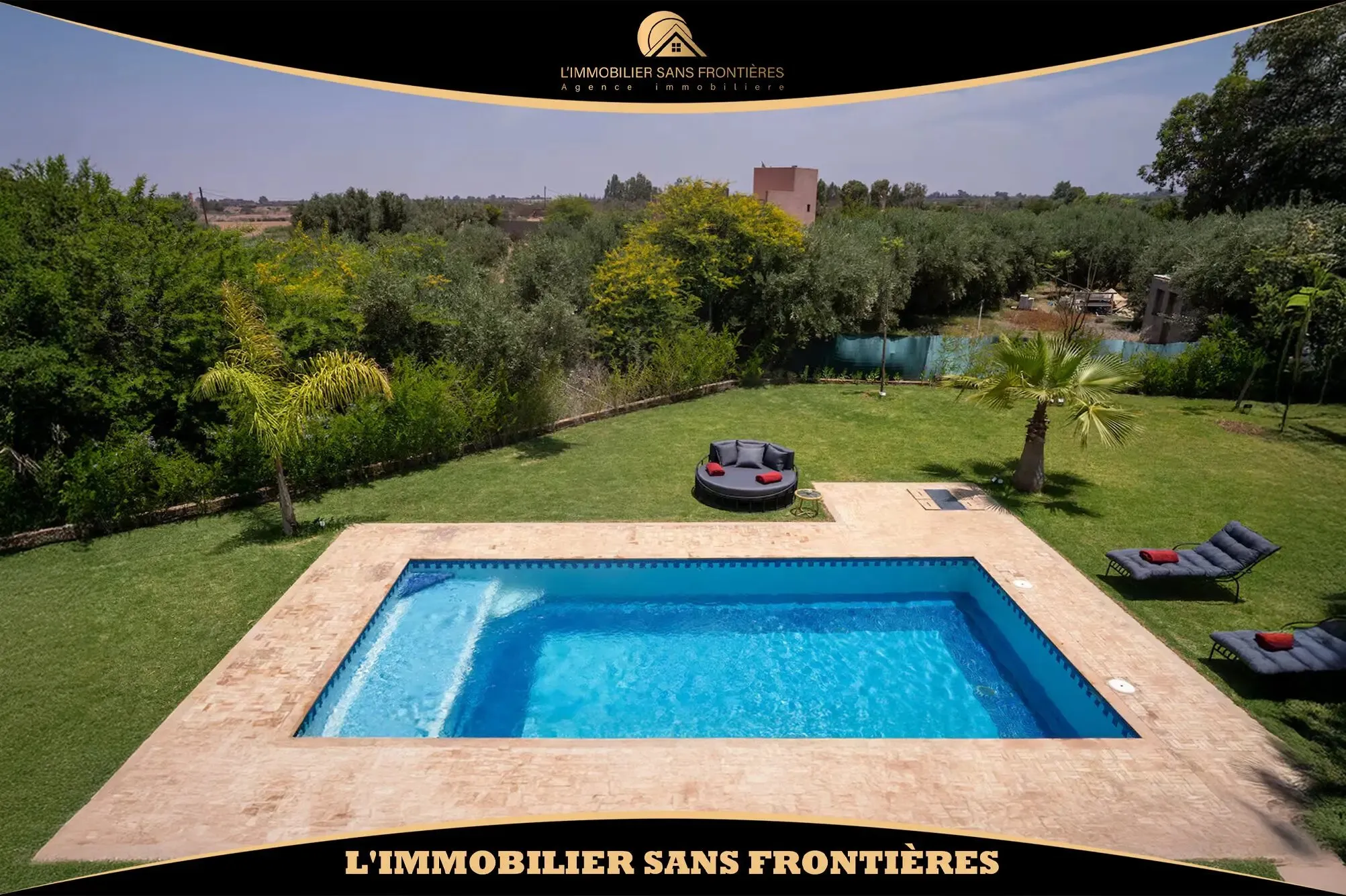 Villa de 2 500 m² à Tahannaout – 3 chambres, piscine, jardin avec oliviers et vue Atlas - مراكش